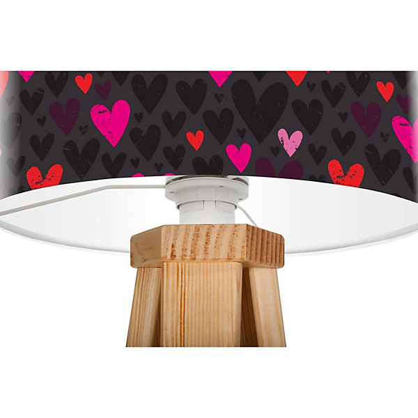 Lampe de chevet kids foto-107 30 x 30 x 45 cm Bois clair, rose
