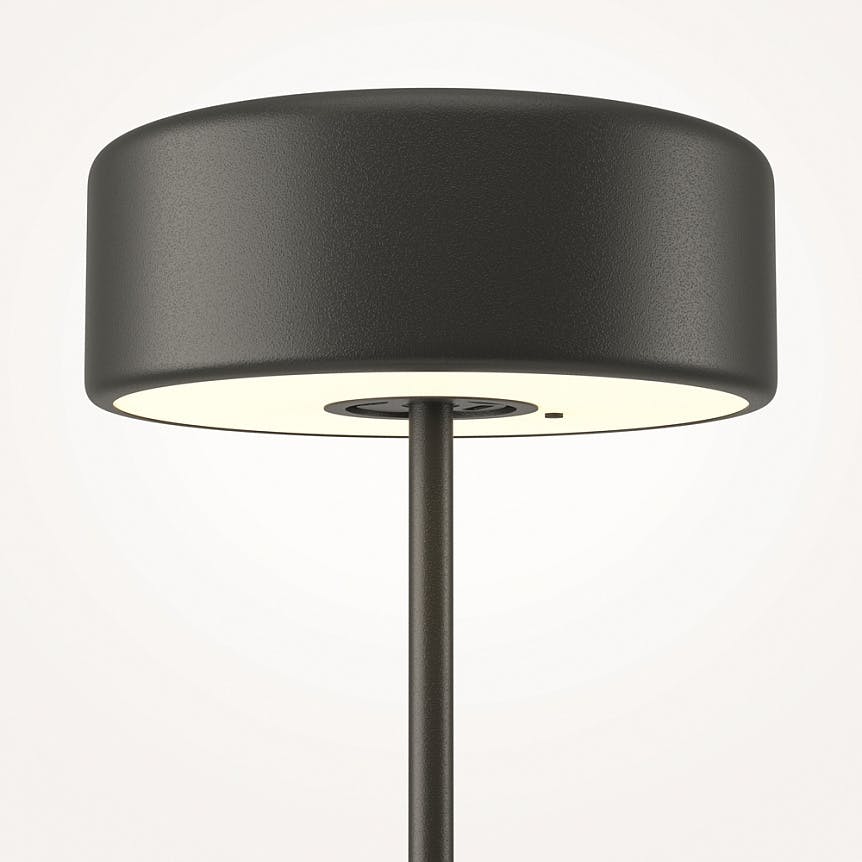 Lampe de table rechargeable noire - style design ALMA