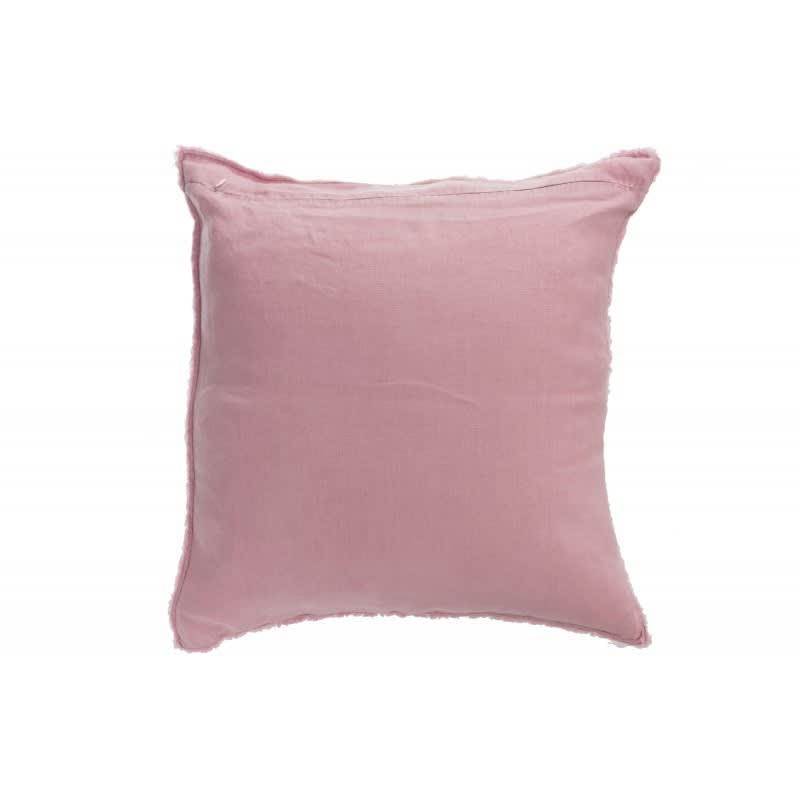 LIN - Coussin délavé lin vieux rose 45x45