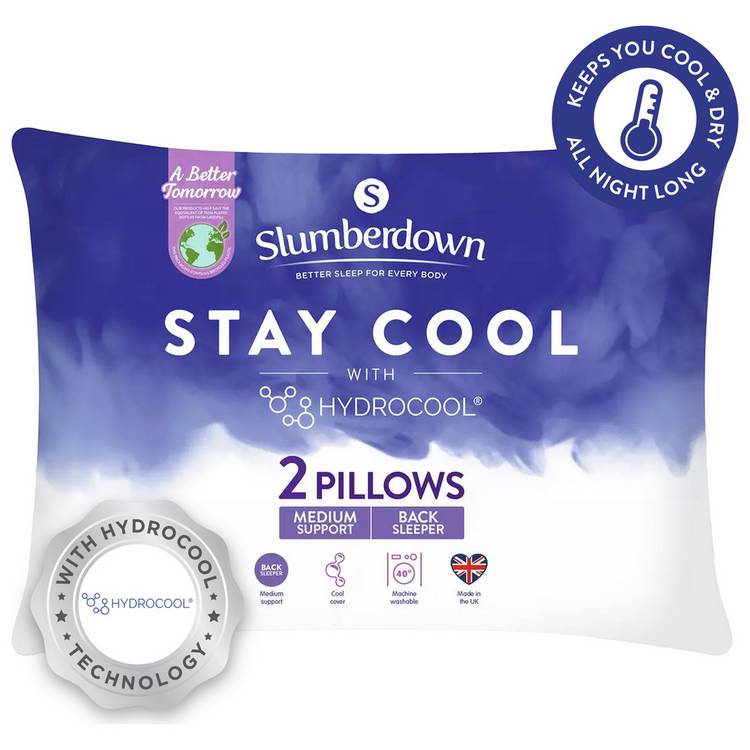Slumberdown Stay Cool Medium Support Pillow - 2 Pack