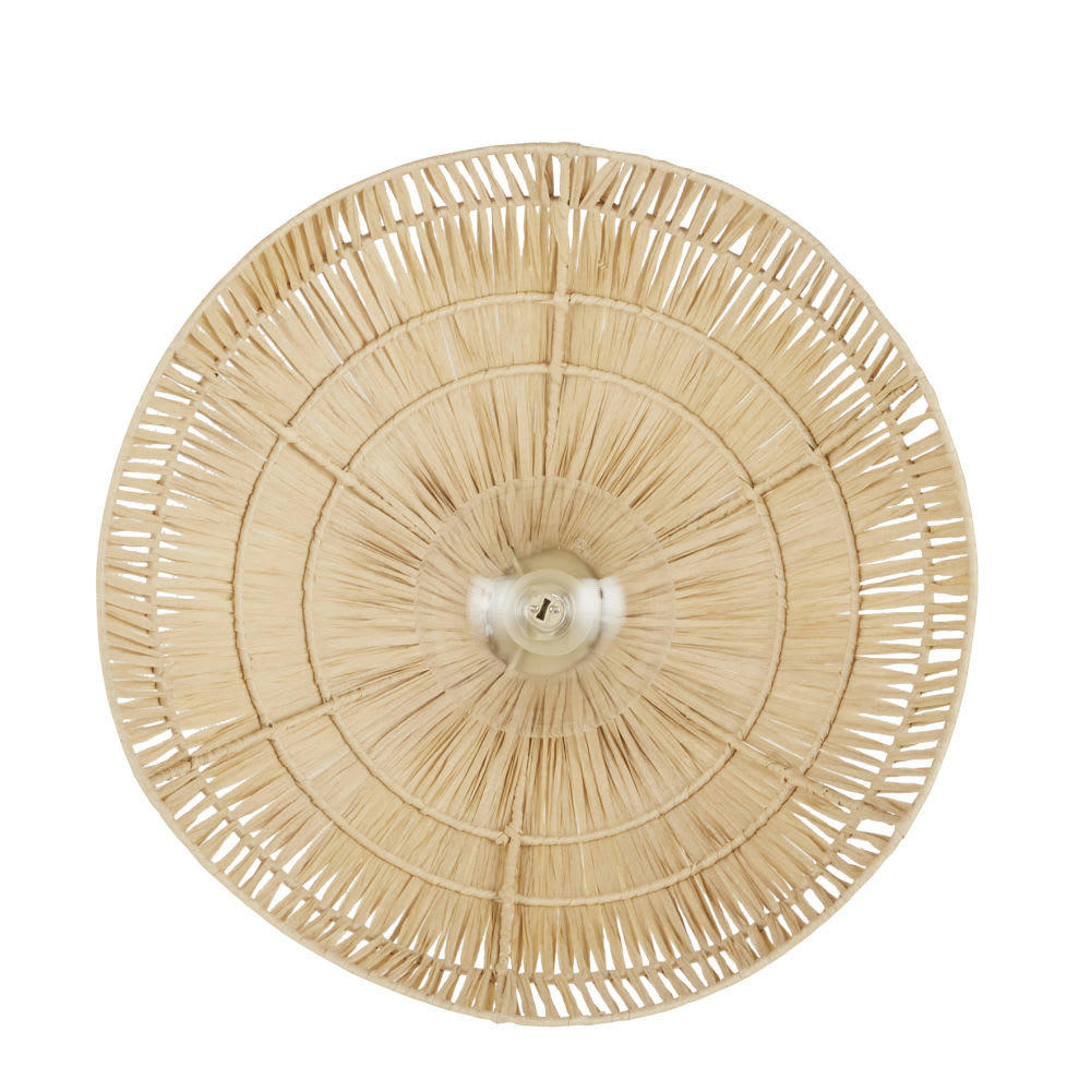 AVEIRO - Applique en métal beige et raphia