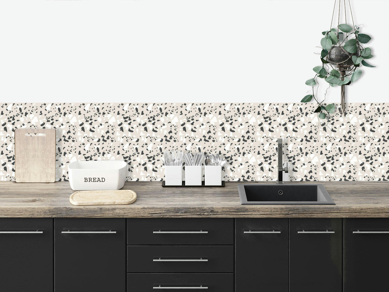 - Crédence adhésive terrazzo greige 40cmx2m