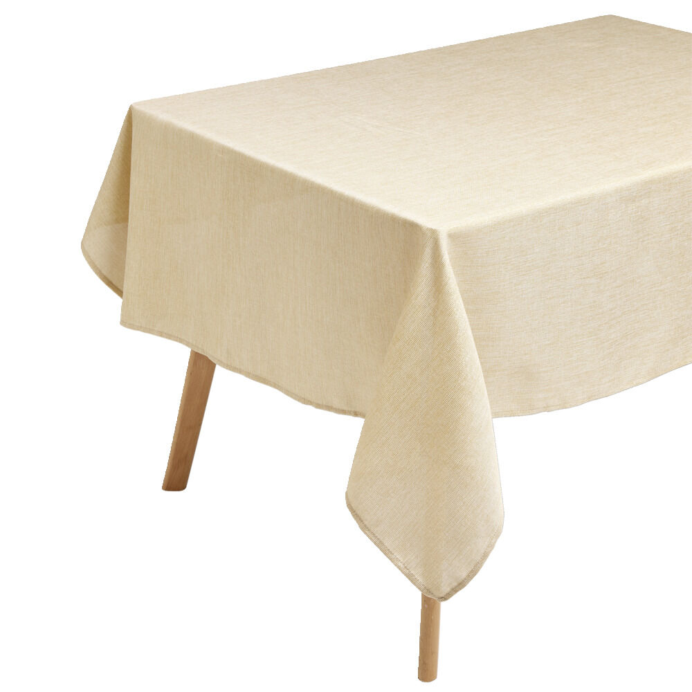 Nappe en tissu doré effet jute 140x300cm