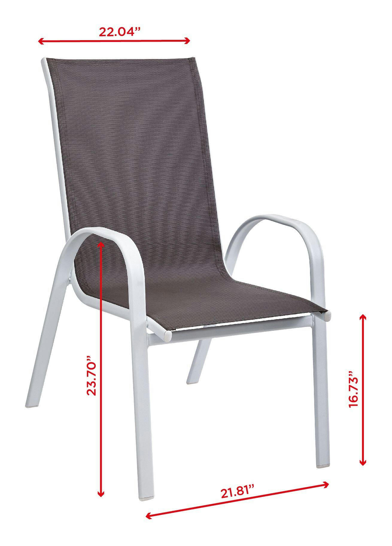 For Living Sling Outdoor/Patio Chair, Stackable, Grey