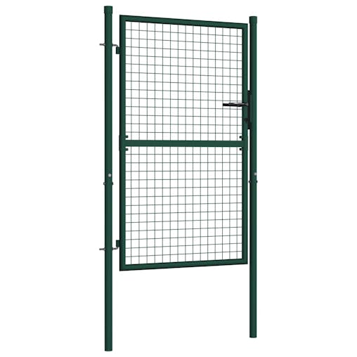 NNEVL Fence Gate Steel 100x125 cm Green
