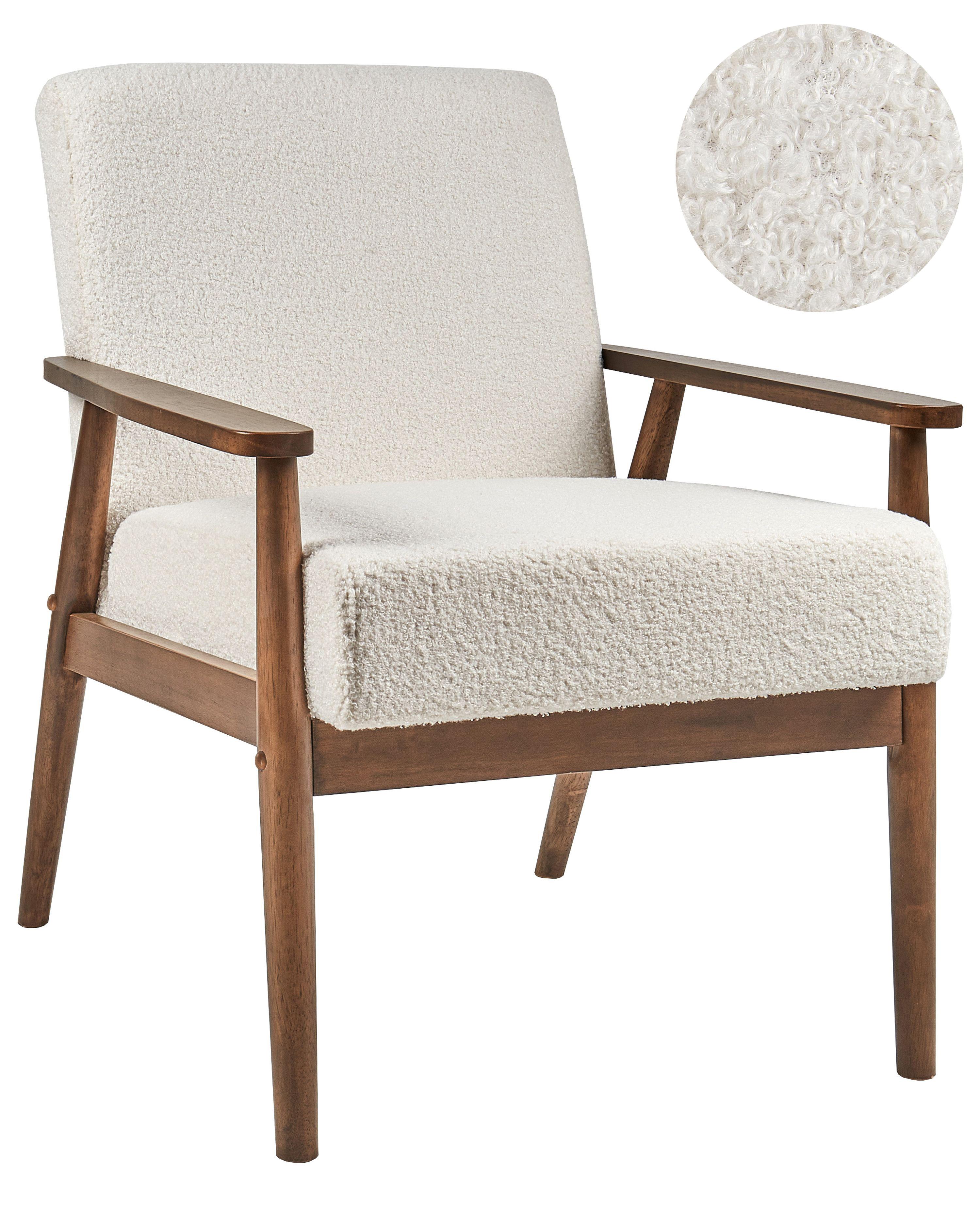 Armchair ESRUM Boucle Dark Brown/ White