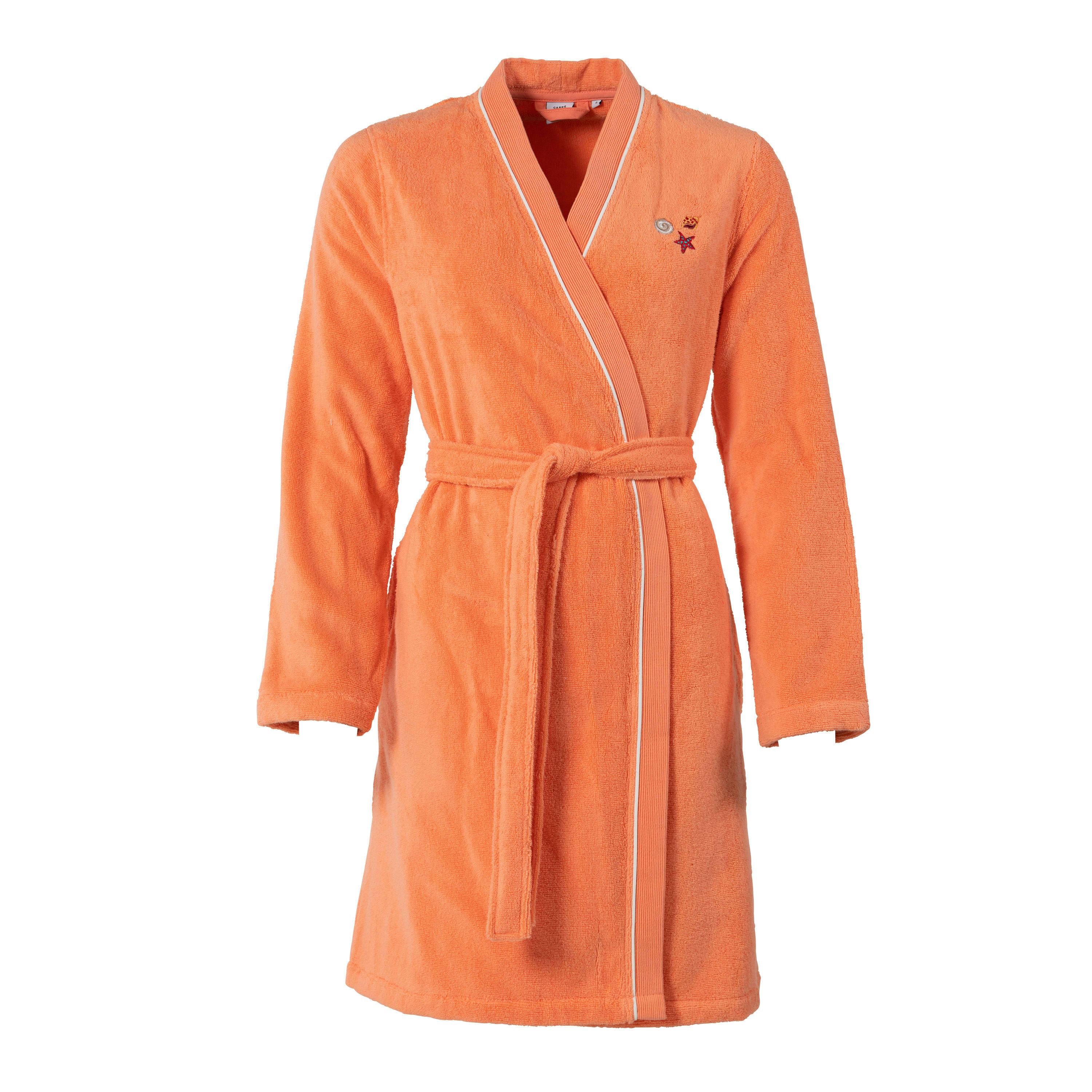 RECIF - Peignoir femme coton col kimono rose