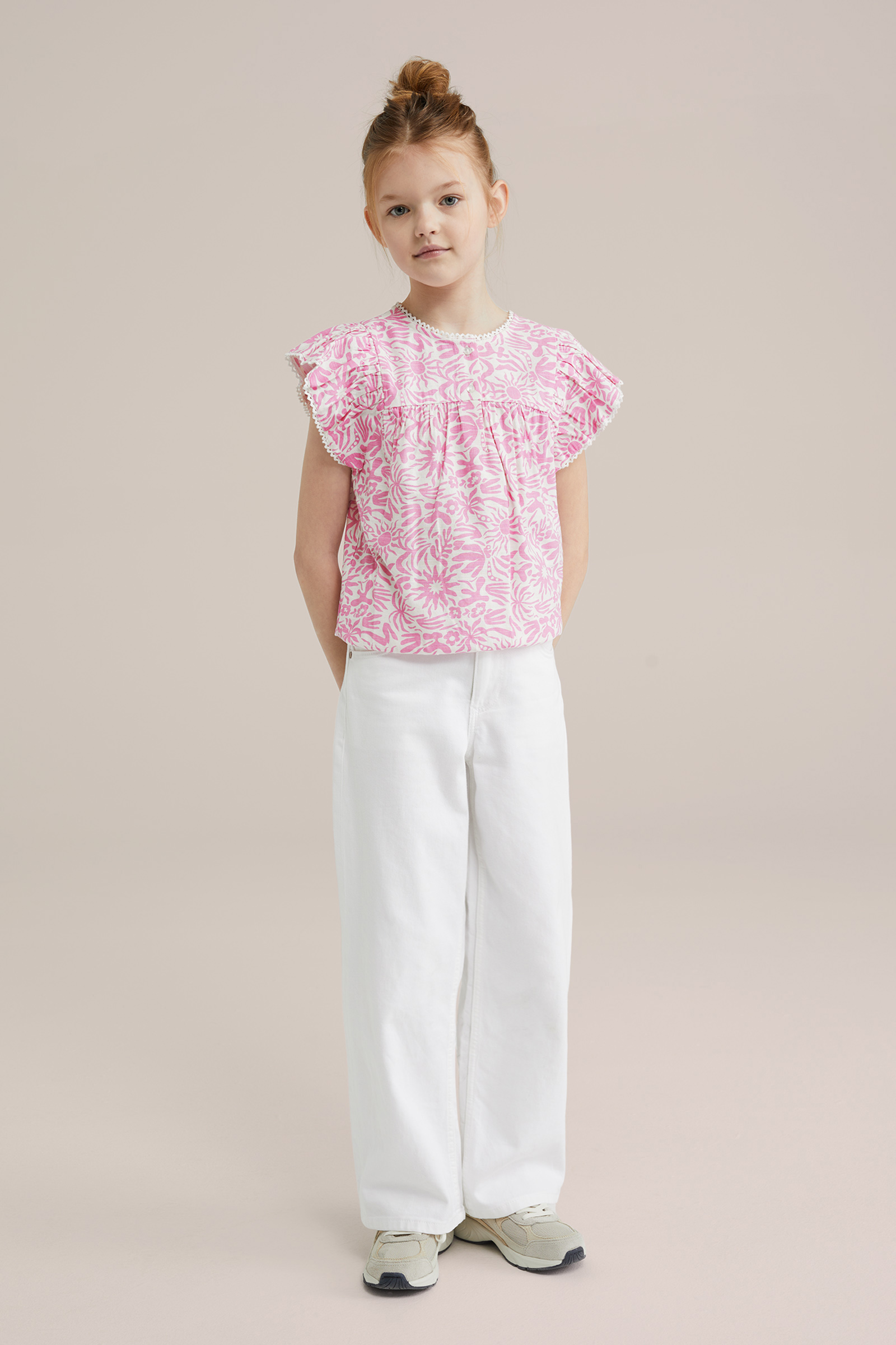 Meisjes blouse met ruches