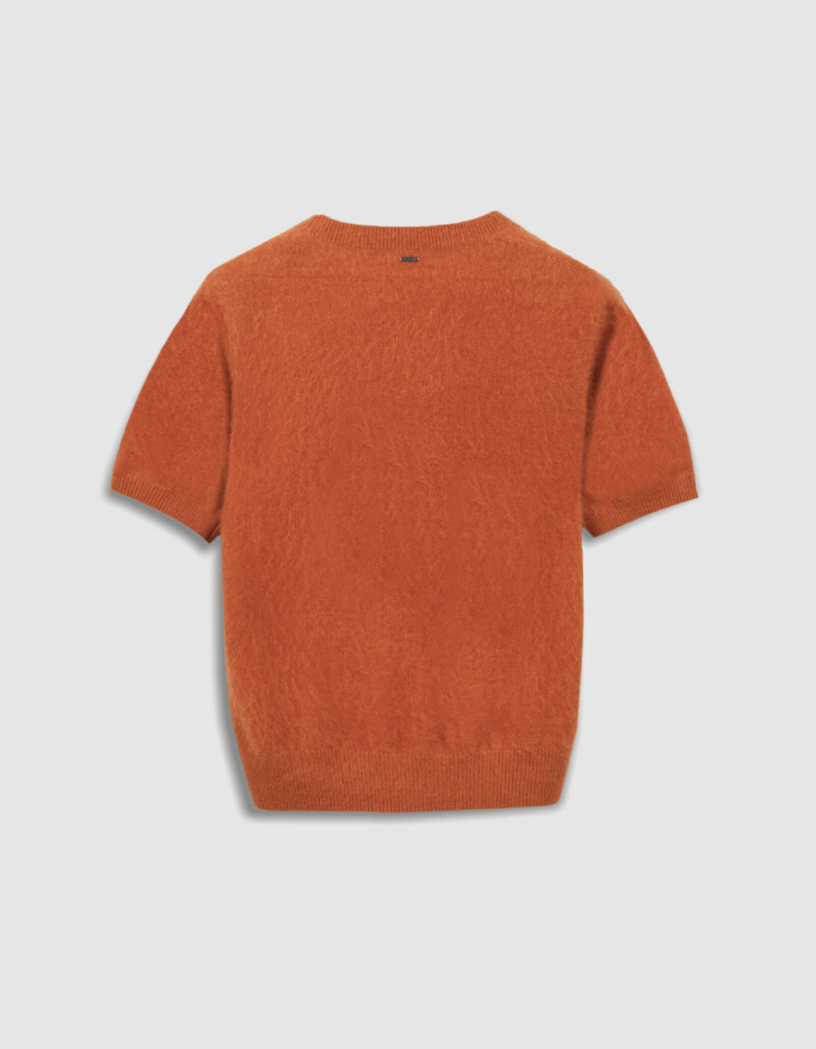 Pull col rond lilas tricot cachemire brossé Femme