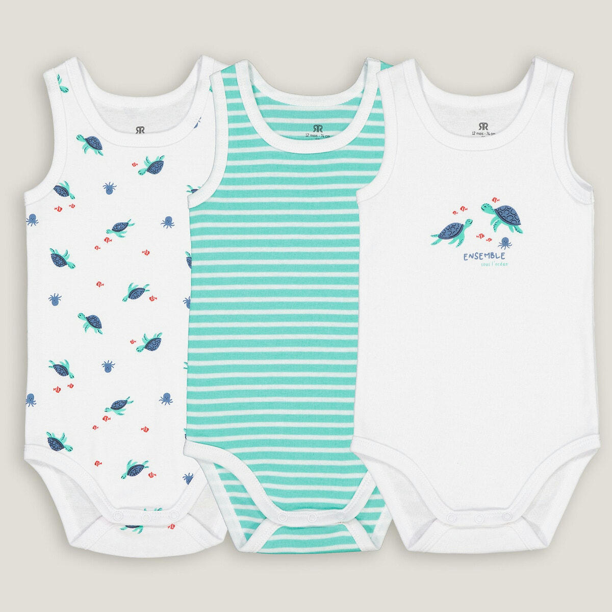 Lot de 3 bodies sans manches