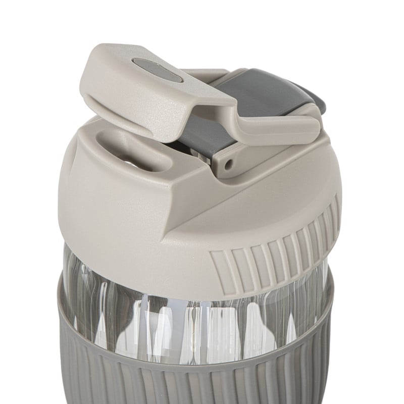 Glazen to-go beker - grijs - 350 ml