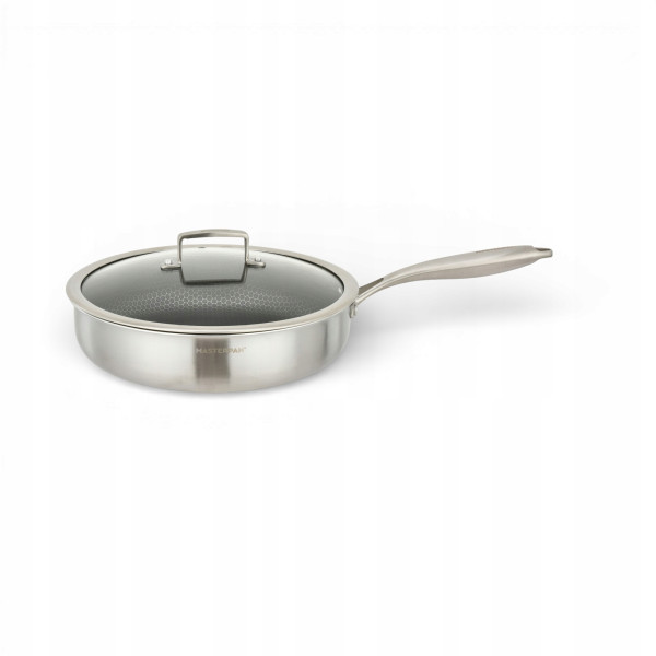 Patelnia Stalowa Masterpan 24 Cm Z Pokrywką Indukcja