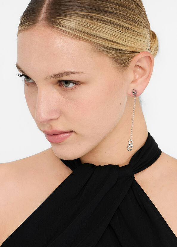 Orecchini pendenti con logo