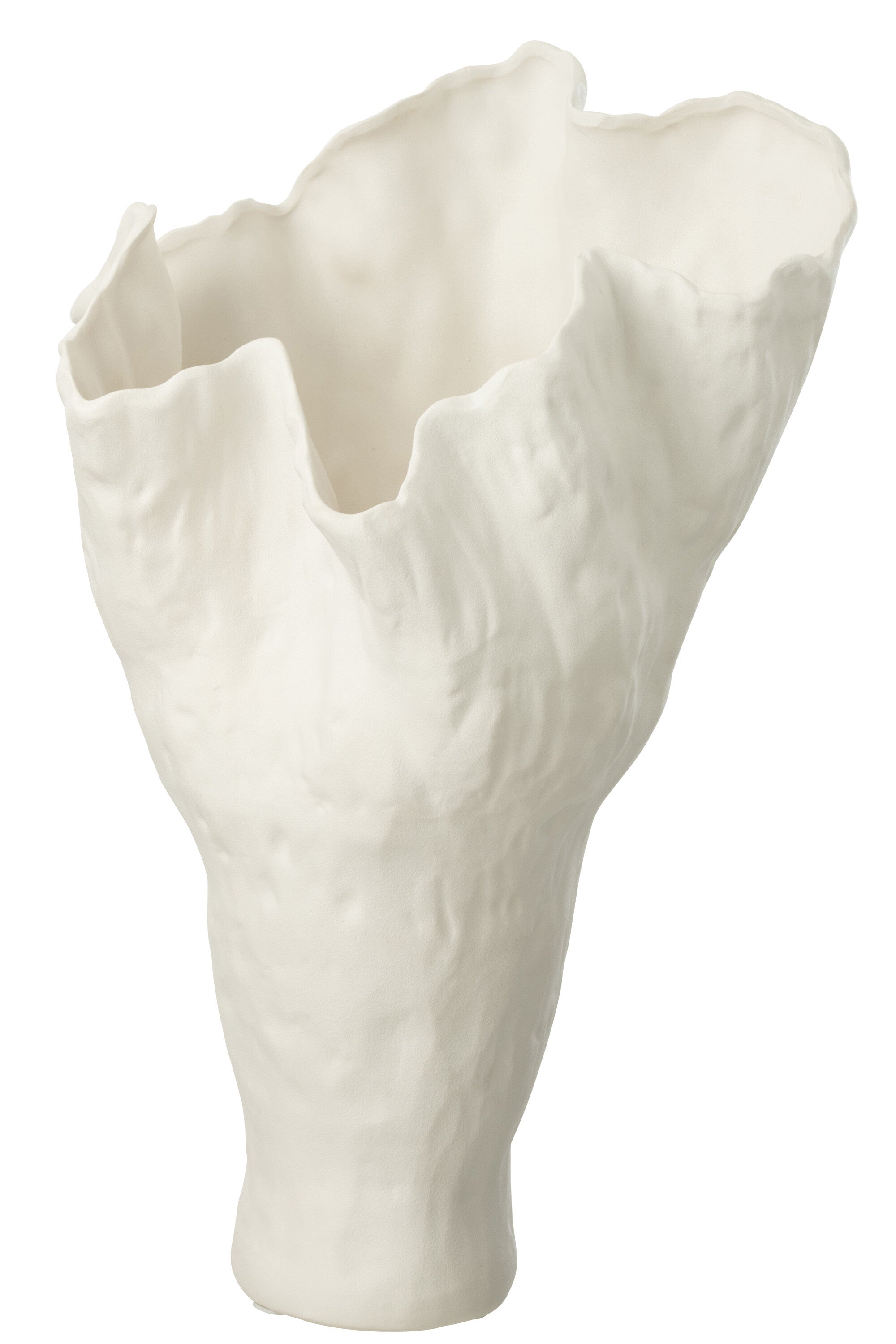J-Line vaas Corolla Smal - keramiek - wit - 55 cm hoog