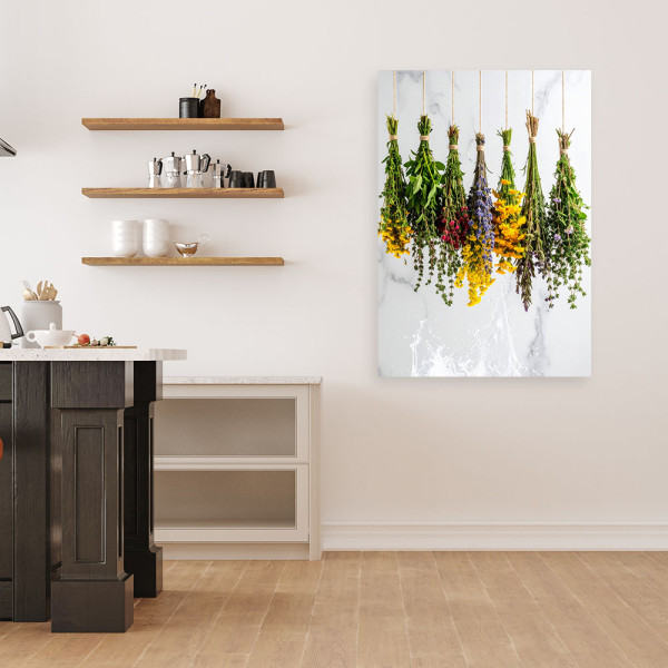 Obraz do kuchni jadalni, Wiszące suche zioła rośliny 20x30