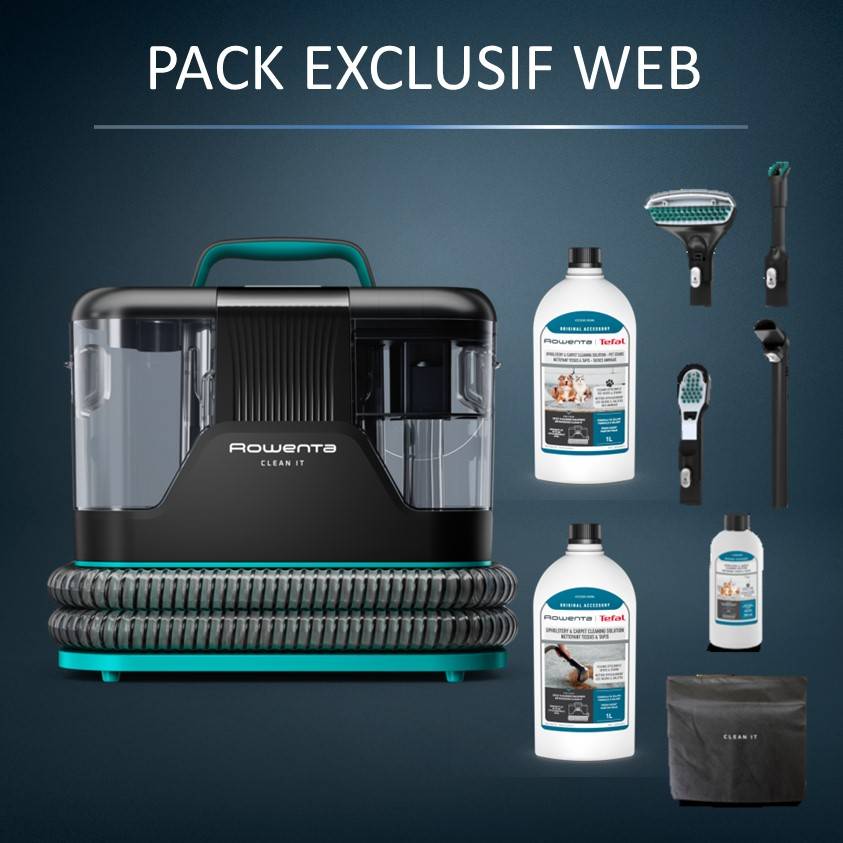 Pack Exclusif Web - Shampouiseuse Clean it   1l de Détergent universel   1l de Détergent animal
