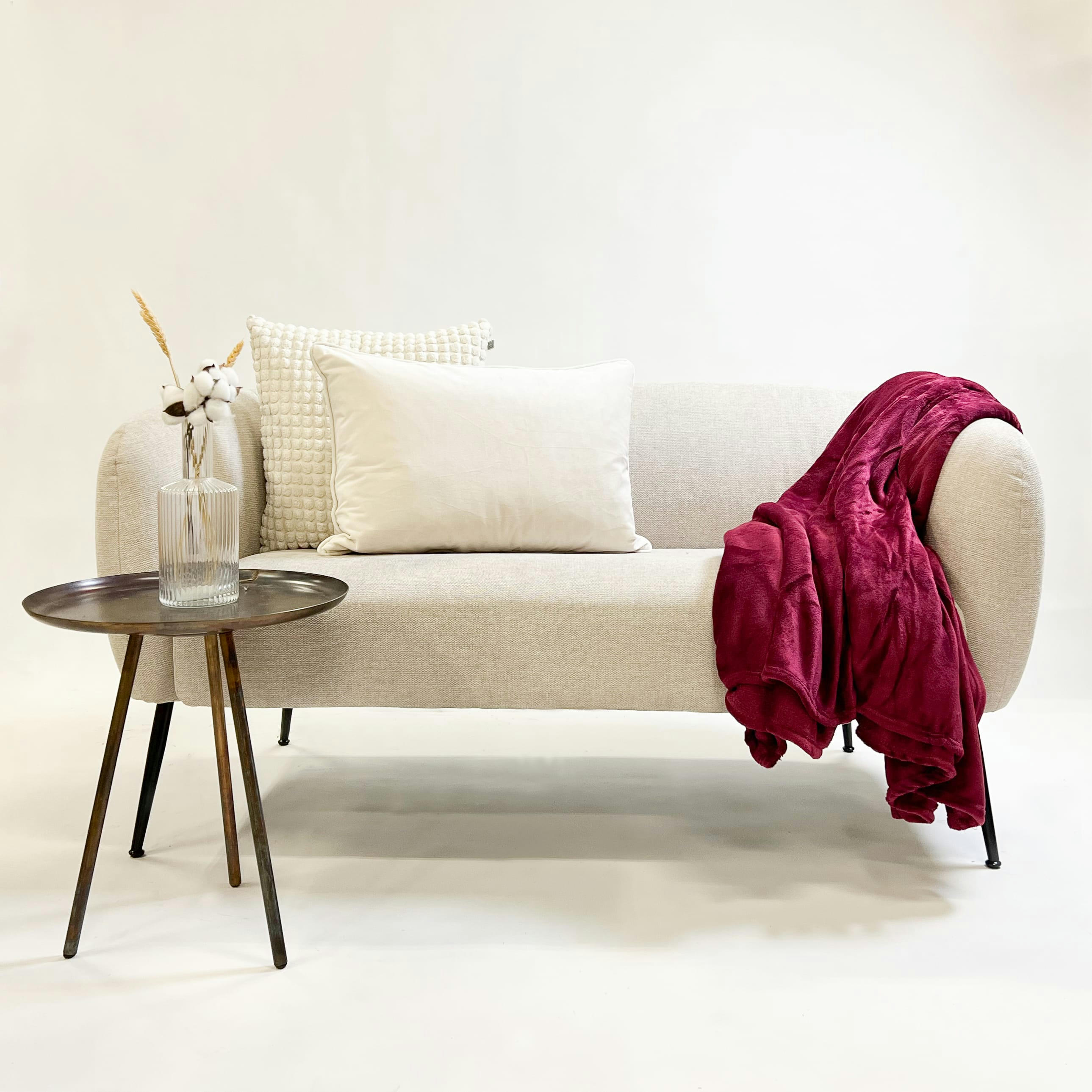 Charlie - Plaid rouge fleece 200x220 cm uni