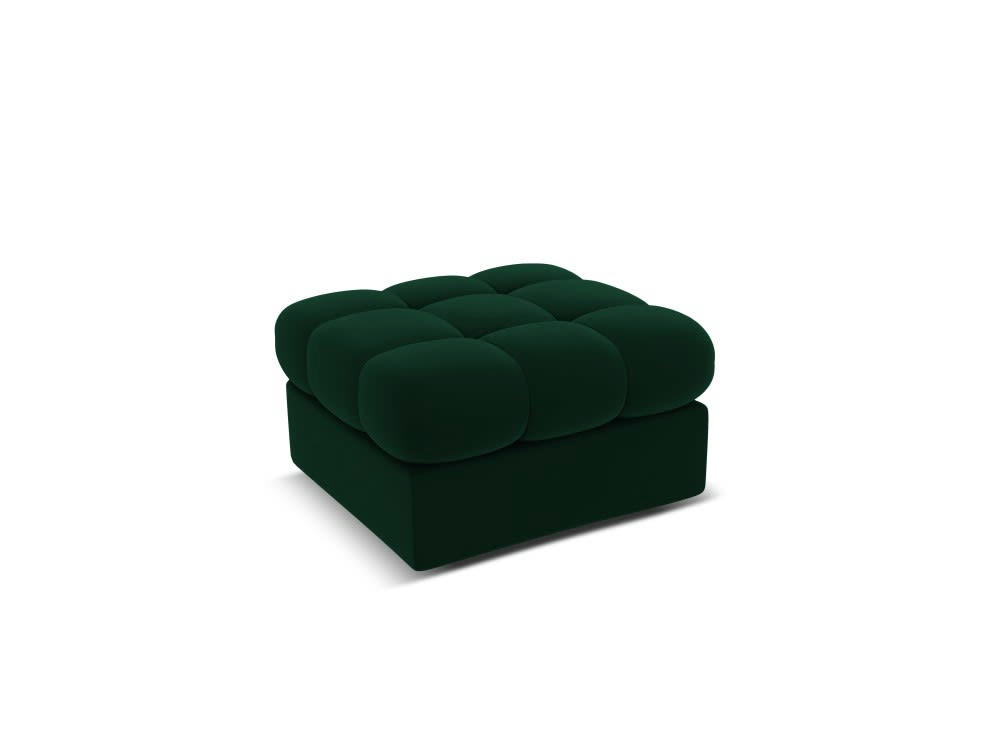 JUSTIN - Pouf en velours vert bouteille