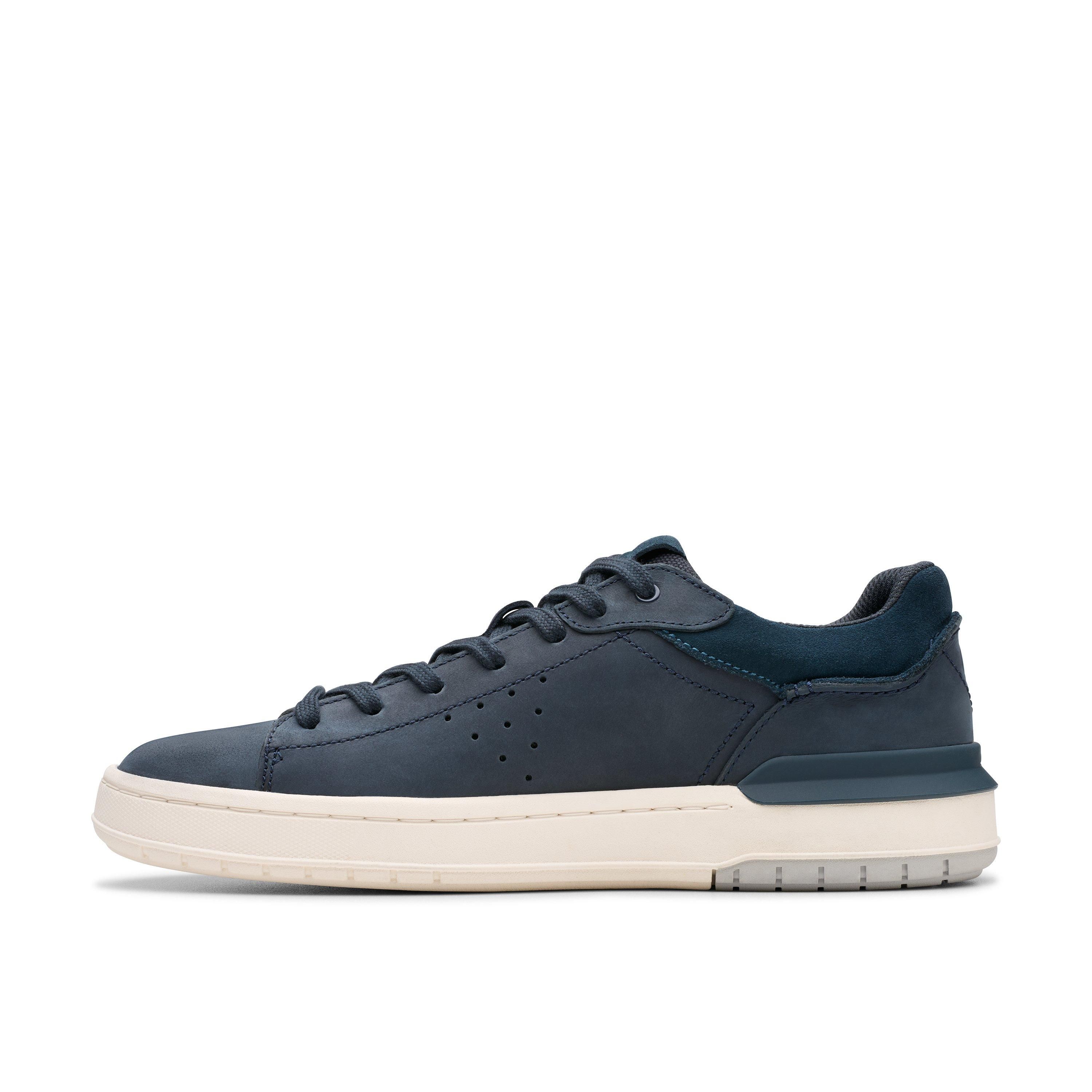 Clarks Courtlite 2 Run Navy Nubuck Trainers,Lace Up