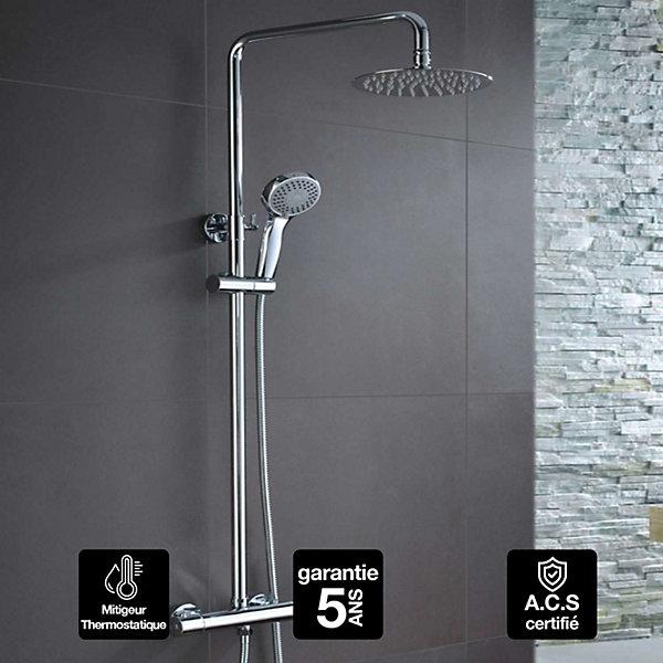 Colonne de Douche Thermostatique Anti-Calcaire Chrome IMEX LONDRES BTL011