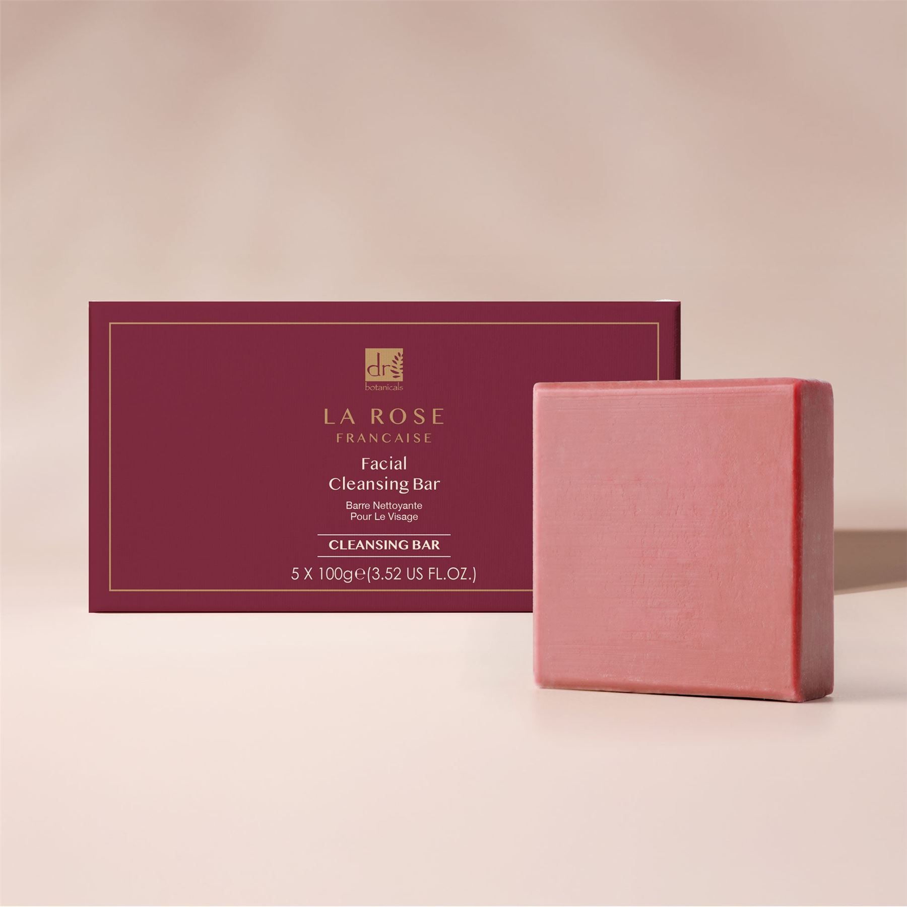 Dr. Botanicals La Rose Francaise Facial Cleansing Bar (Pack of 5) 100g x 5 x 2 Duo Set