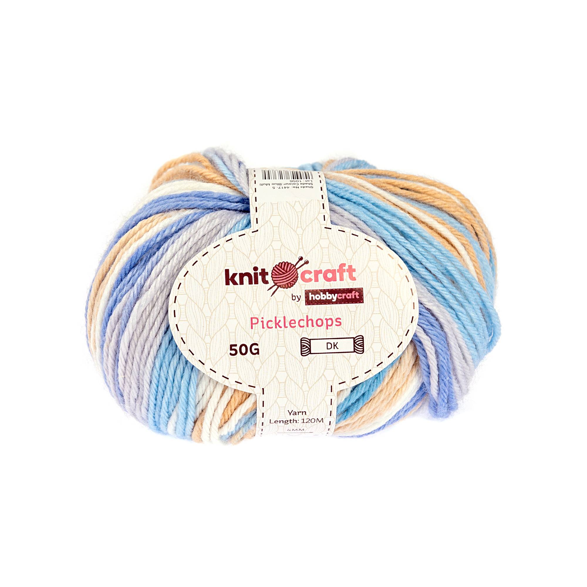 Knitcraft Blue Multi Picklechops DK Yarn 50g