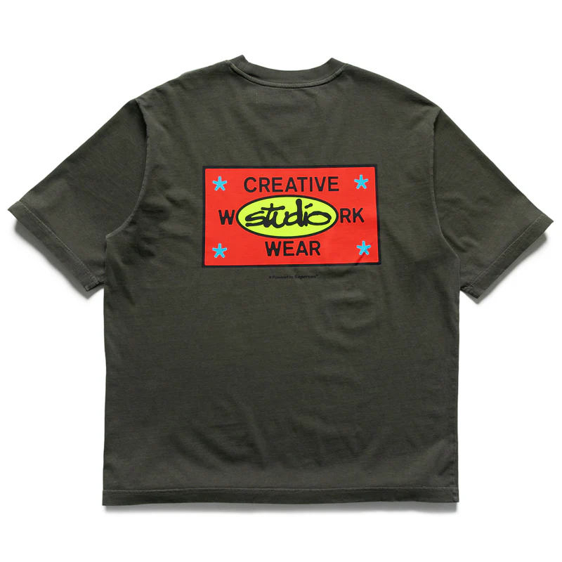 Supervsn Studio Label Logo Tee - Vintage Grey