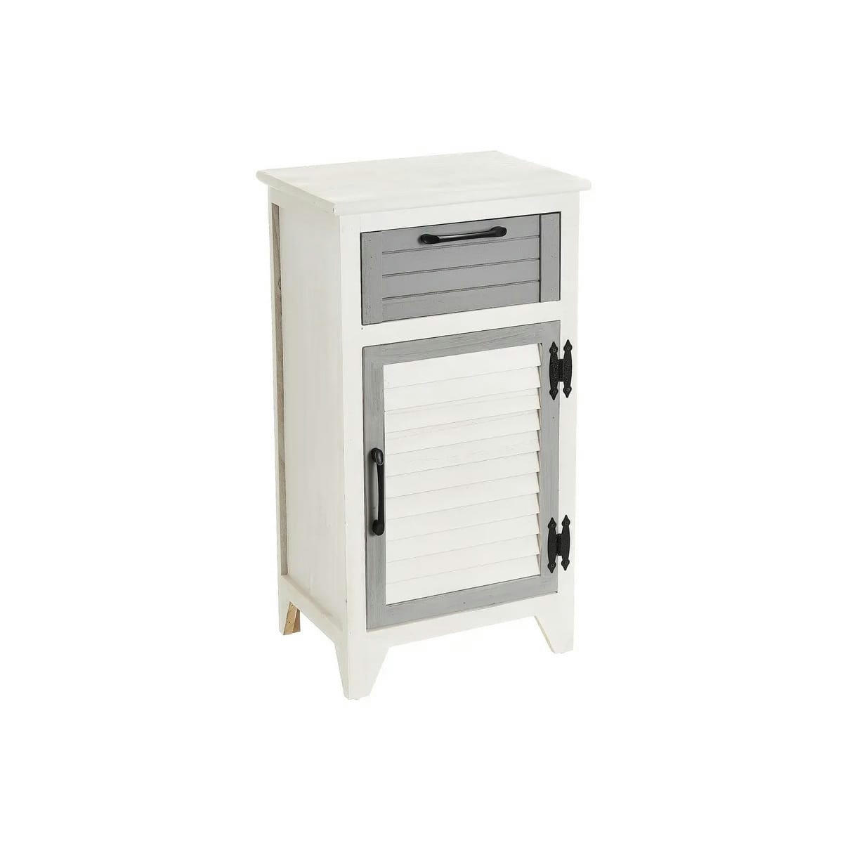 - Table de chevet bois blanc et gris cérusé - 40x29x74cm