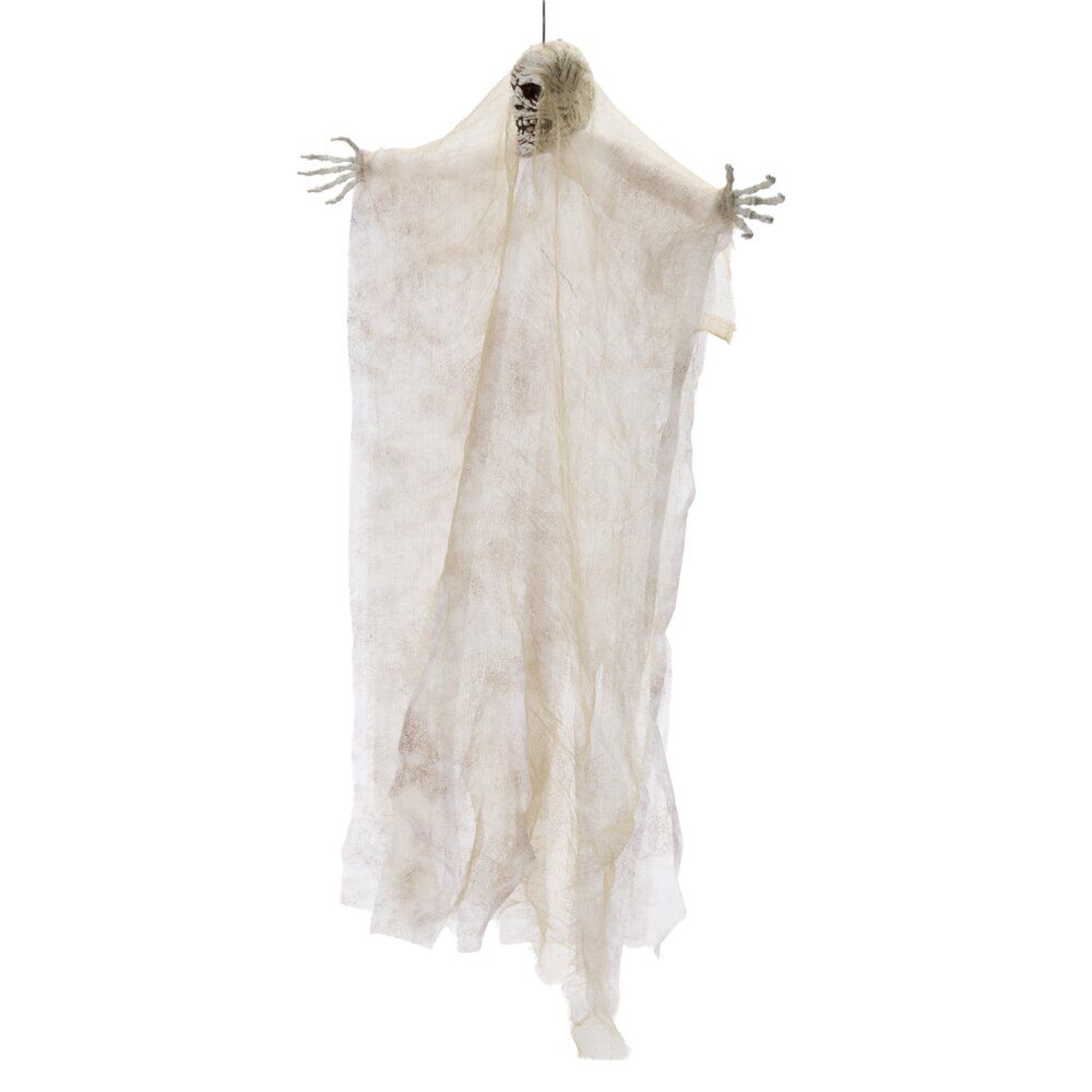 Décoration Halloween à suspendre fantôme squelette H66cm (2 modèles)
