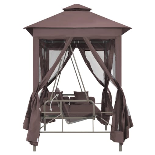 NNEVL Gazebo Convertible Swing Bench Coffee