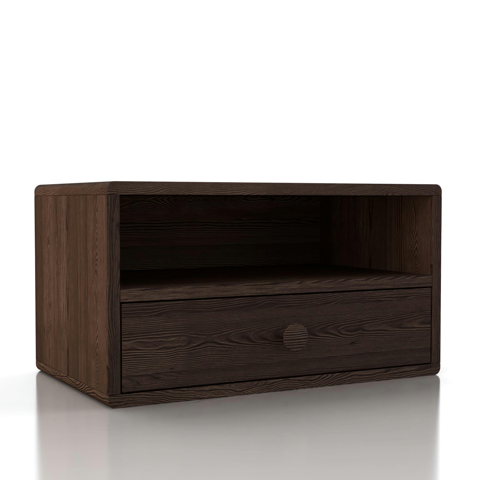 HOPE - Table de chevet avec tiroir en hêtre marron