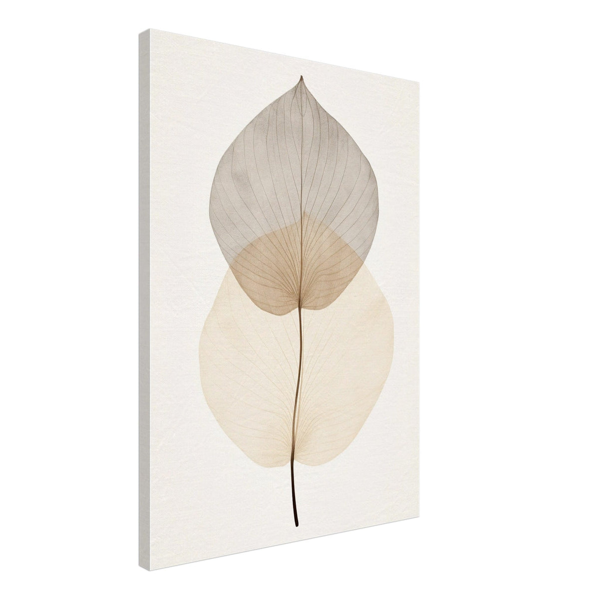Artfulprints Canvas Japandi - Leaf canvas - 50x70 cm - beige
