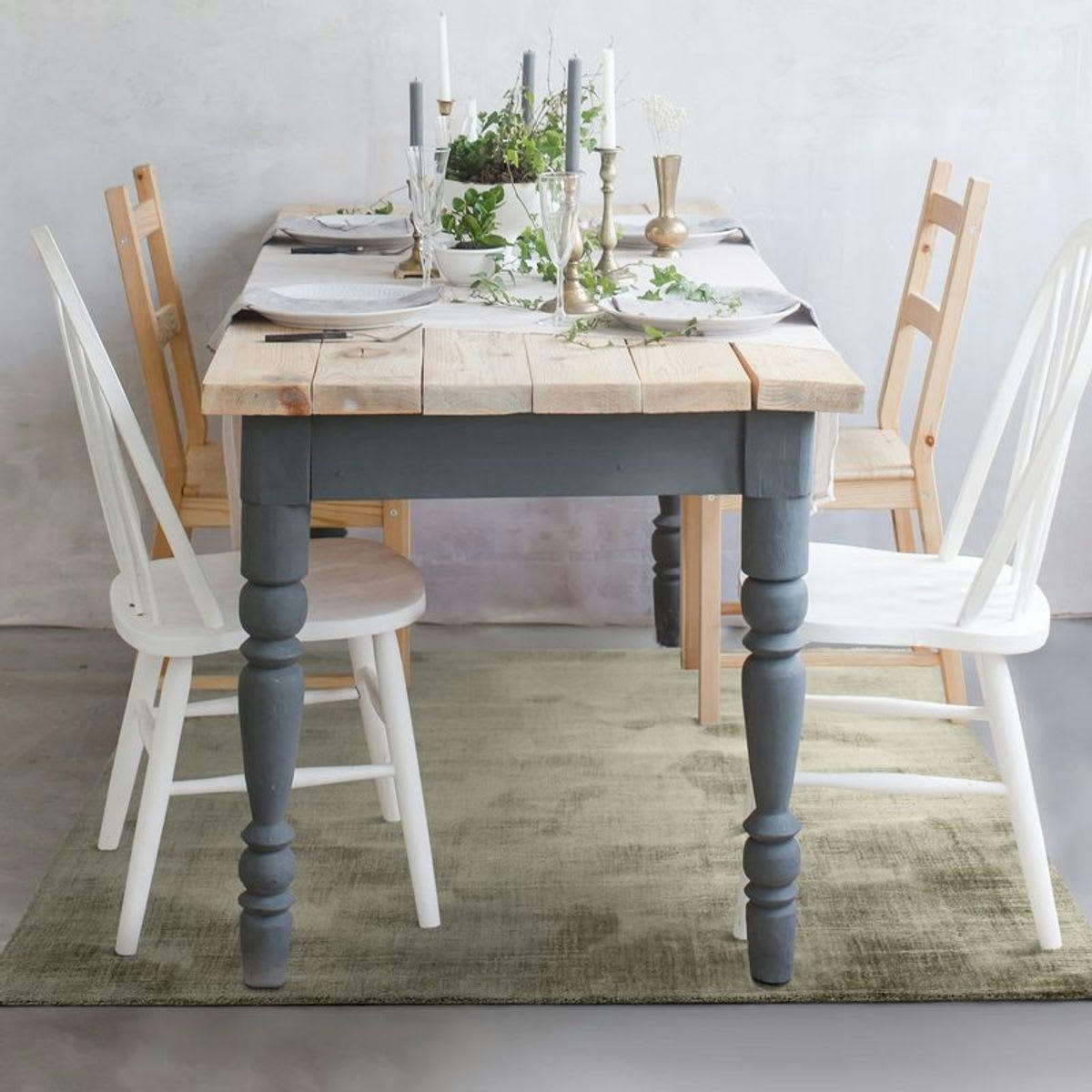 SANTAL - Tapis aspect velours vert clair 120x170