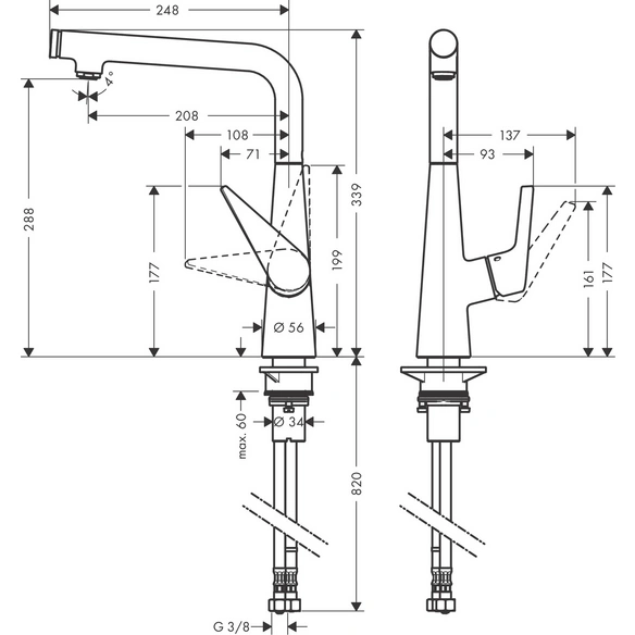Armatur, »Talis Select M51«, rund, Ausladung 208 mm