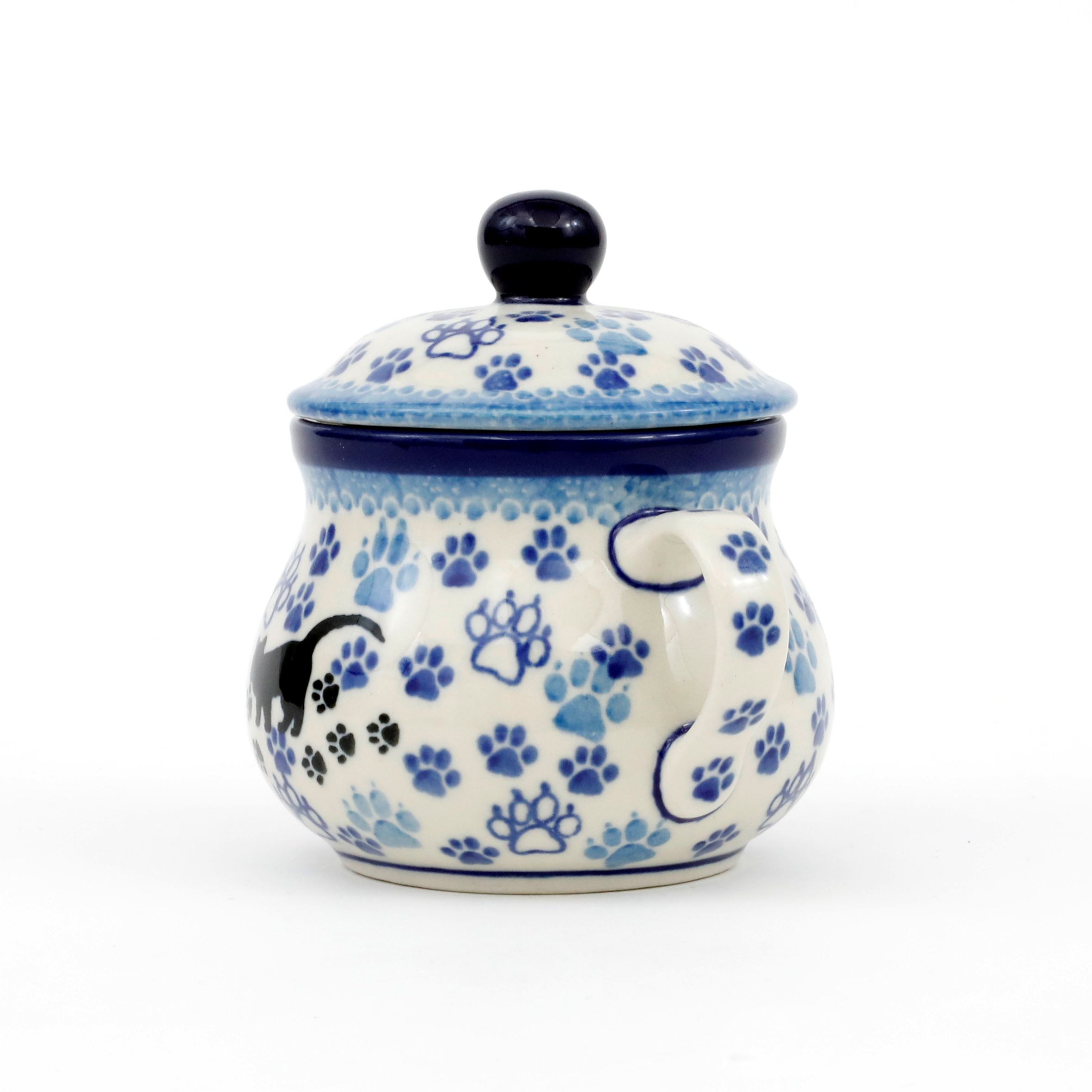 Cukiernica ceramiczna z uchwytami 035 h-9,5cm  1771X Czarny kot
