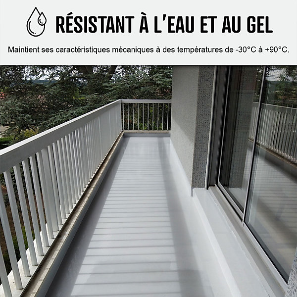 KIT Résine Etanchéité Terrasse Carrelée Finition Brillante - 10 m², circulation privée, support poreux - ARCANE INDUSTRIES