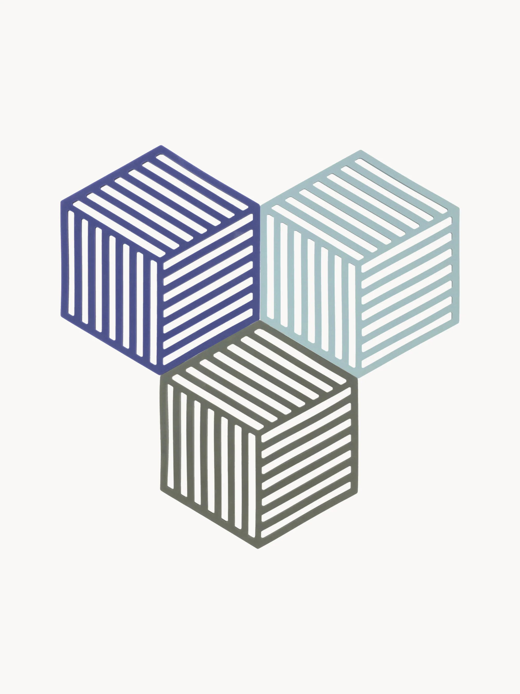 Silikon-Untersetzer Hexagon, 3er-Set