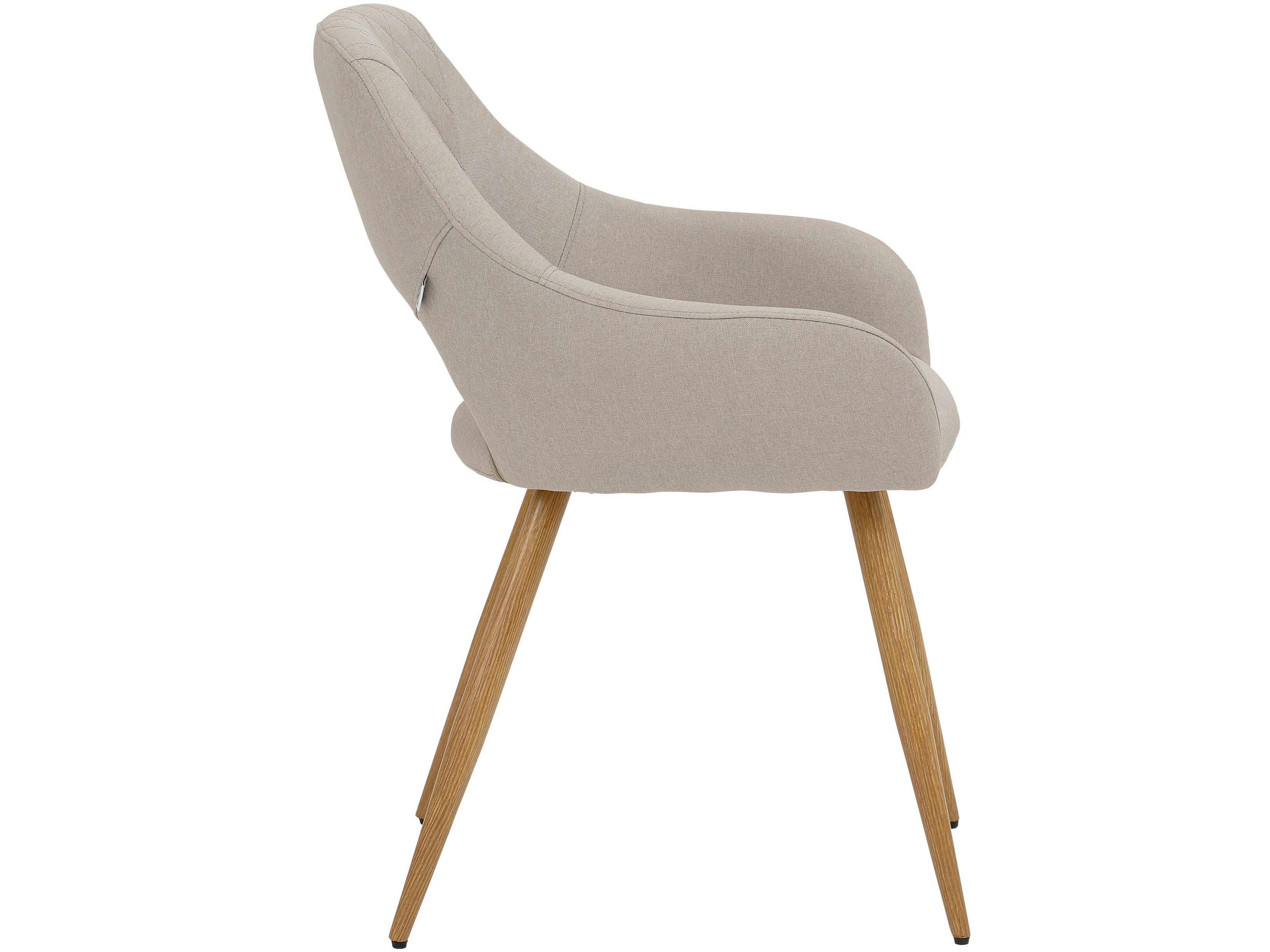 FLUER - Ensemble de 2 chaises de salle à manger rembourrées en tissu tissé