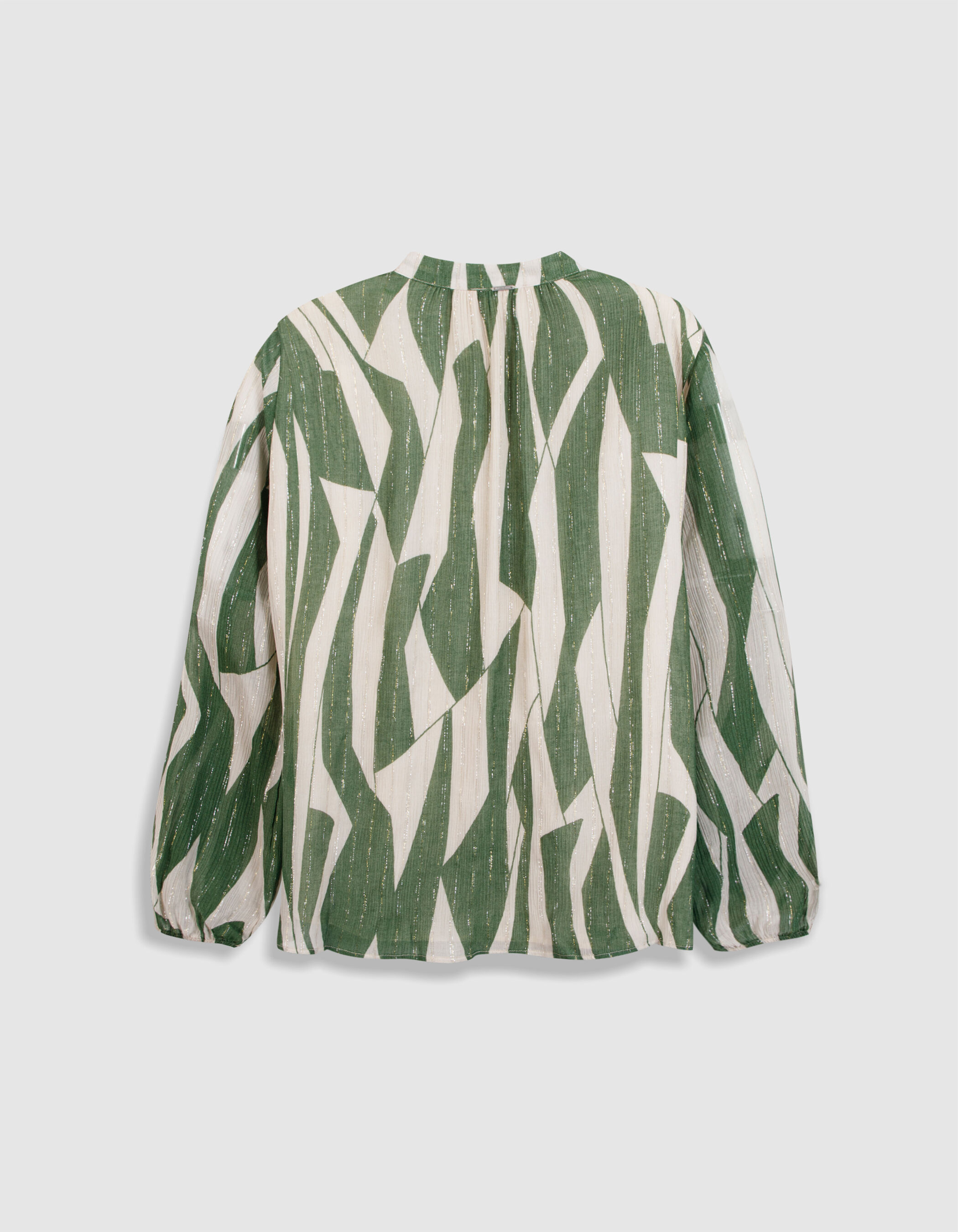 Blouse verte imprimé graphique Femme