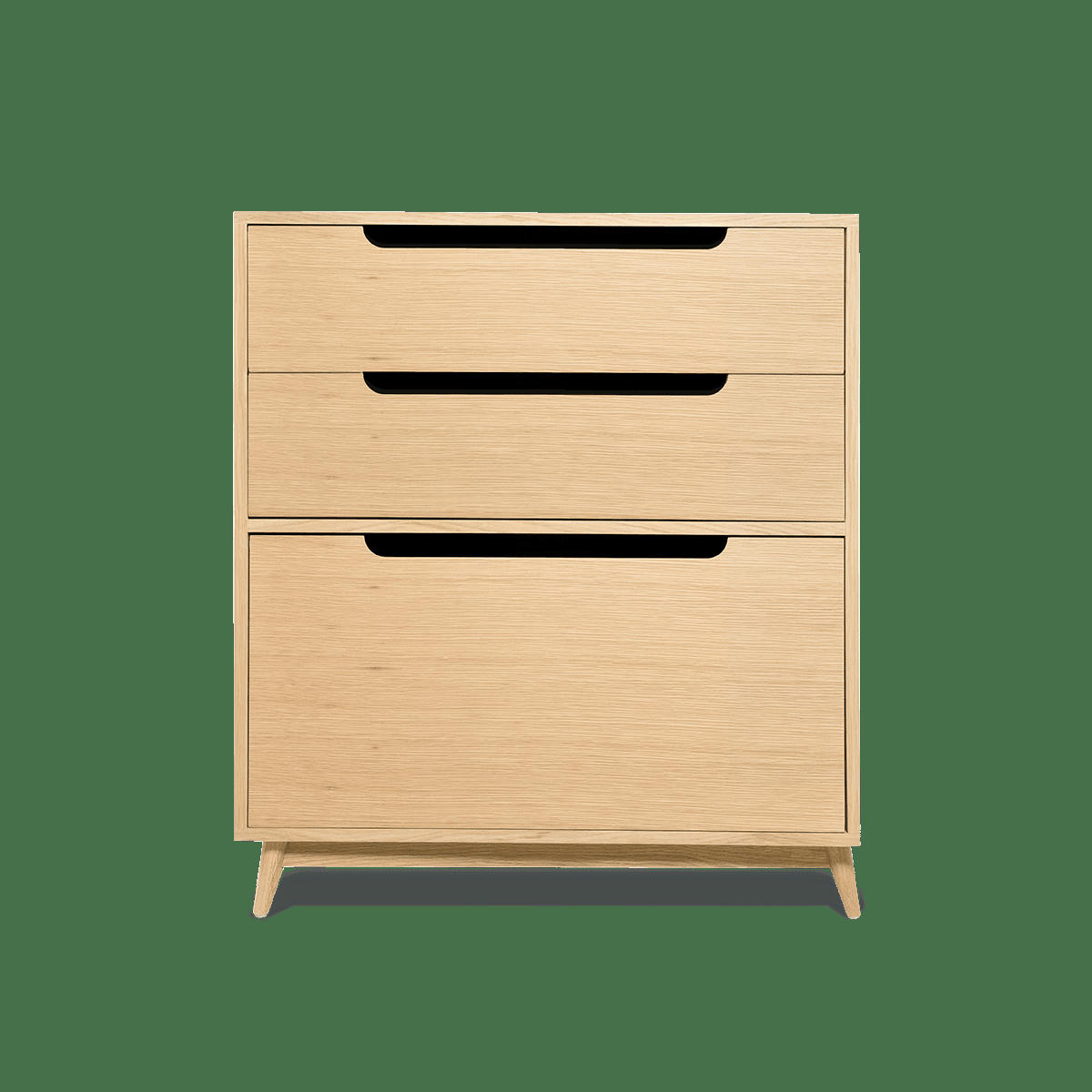 MOKA - Commode peu profonde, 3 tiroirs, couleur chene- 96*86*40