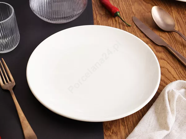 Komplet talerzy 6 osób (18 el.) (gładki) Rinart - Banquet ecru