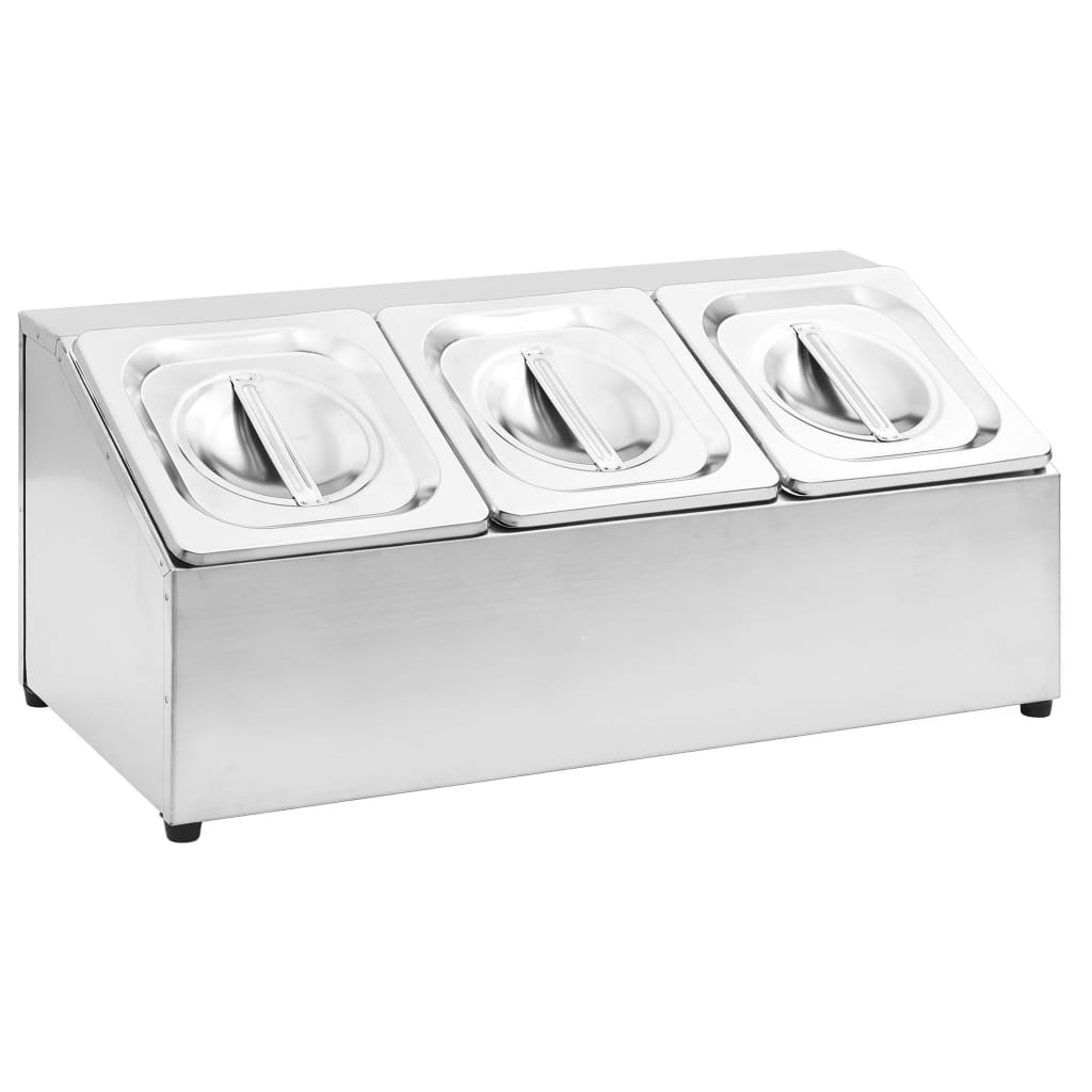 Pojemnik gastronomiczny Srebrny 22.5 x 49.7 x 21.5 cm Stal vidaXL