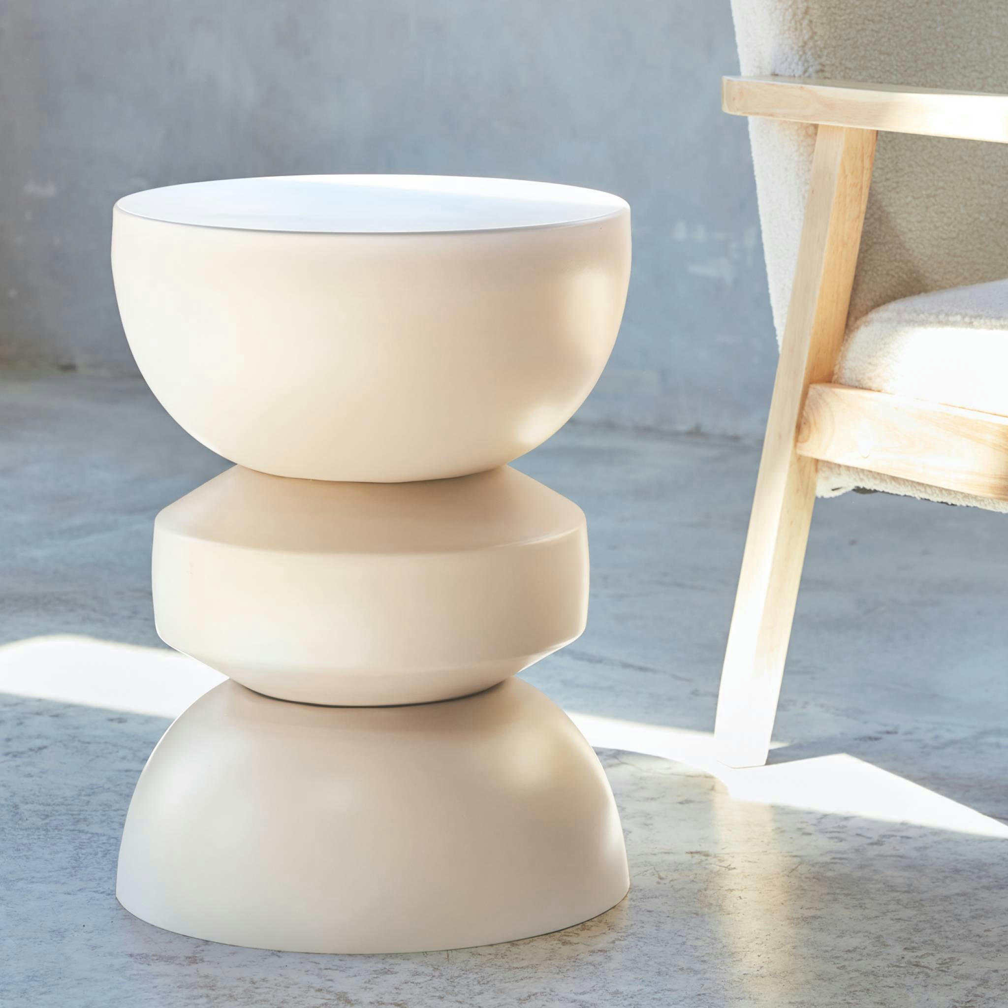 ASSA - Table d'appoint en métal créme D32