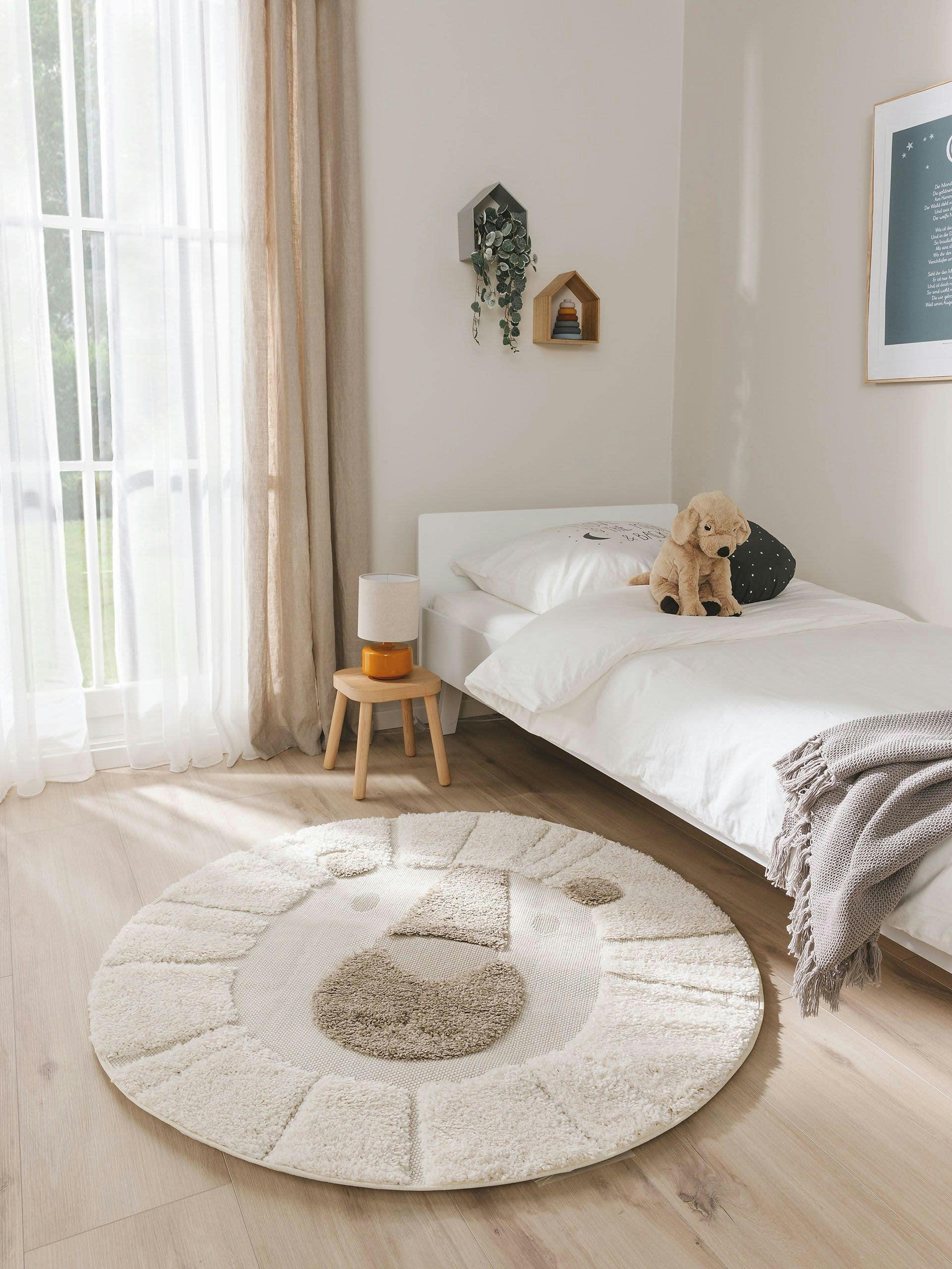 CARLO - Tapis enfant crème D 120 rond