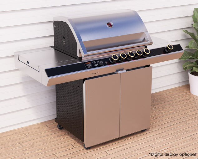 Ziegler & Brown Turbo Elite 5 Burner BBQ on Cart with Side Burner & Drawer (T Series)
