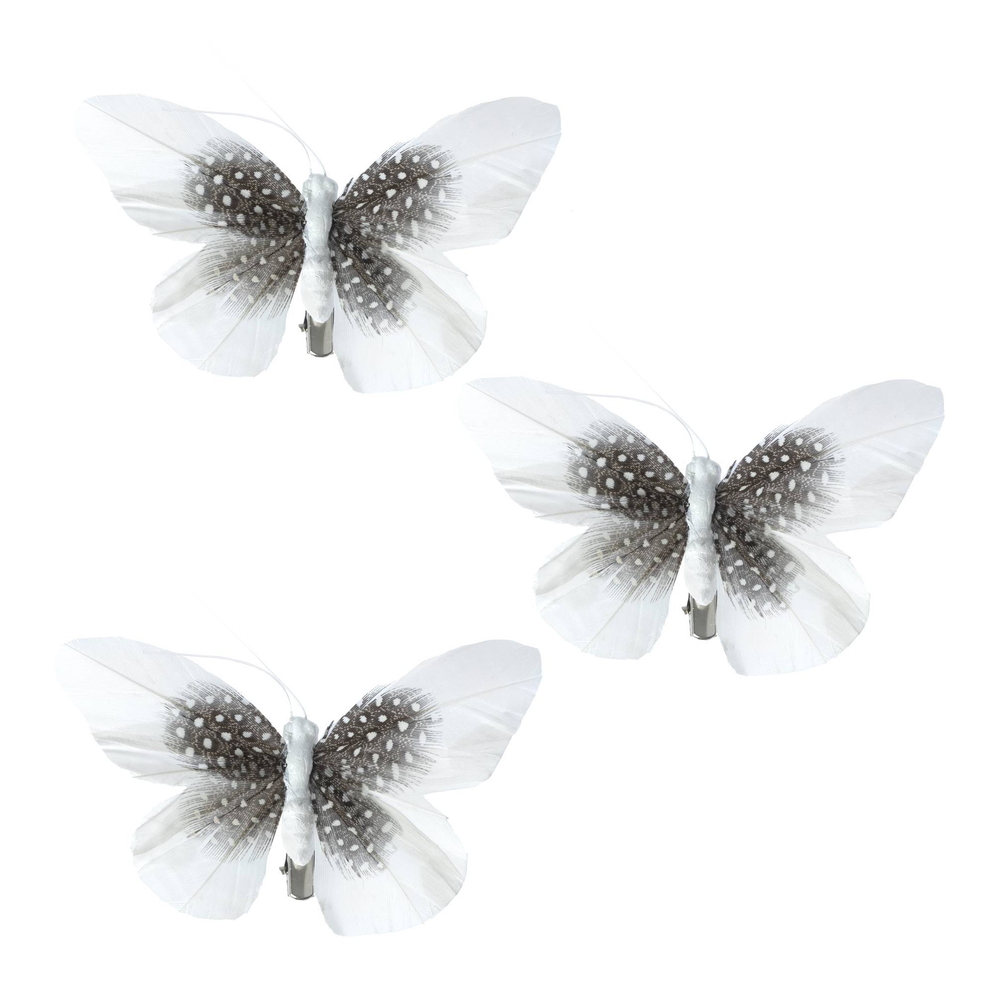 White Butterfly Clips 3 Pack