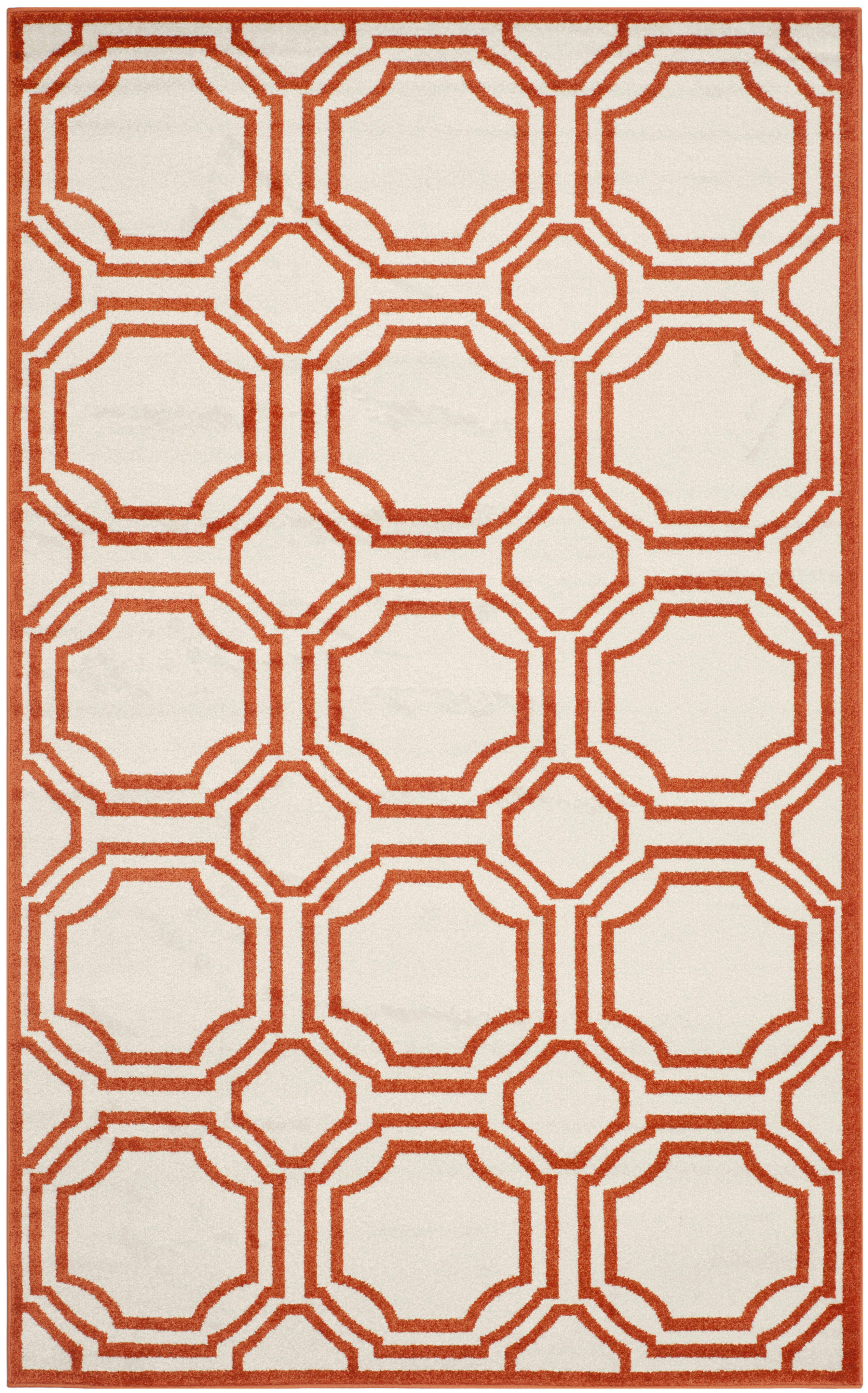 AMHERST - Tapis interieur & exterieur en ivoire & orange, 152 x 244 cm