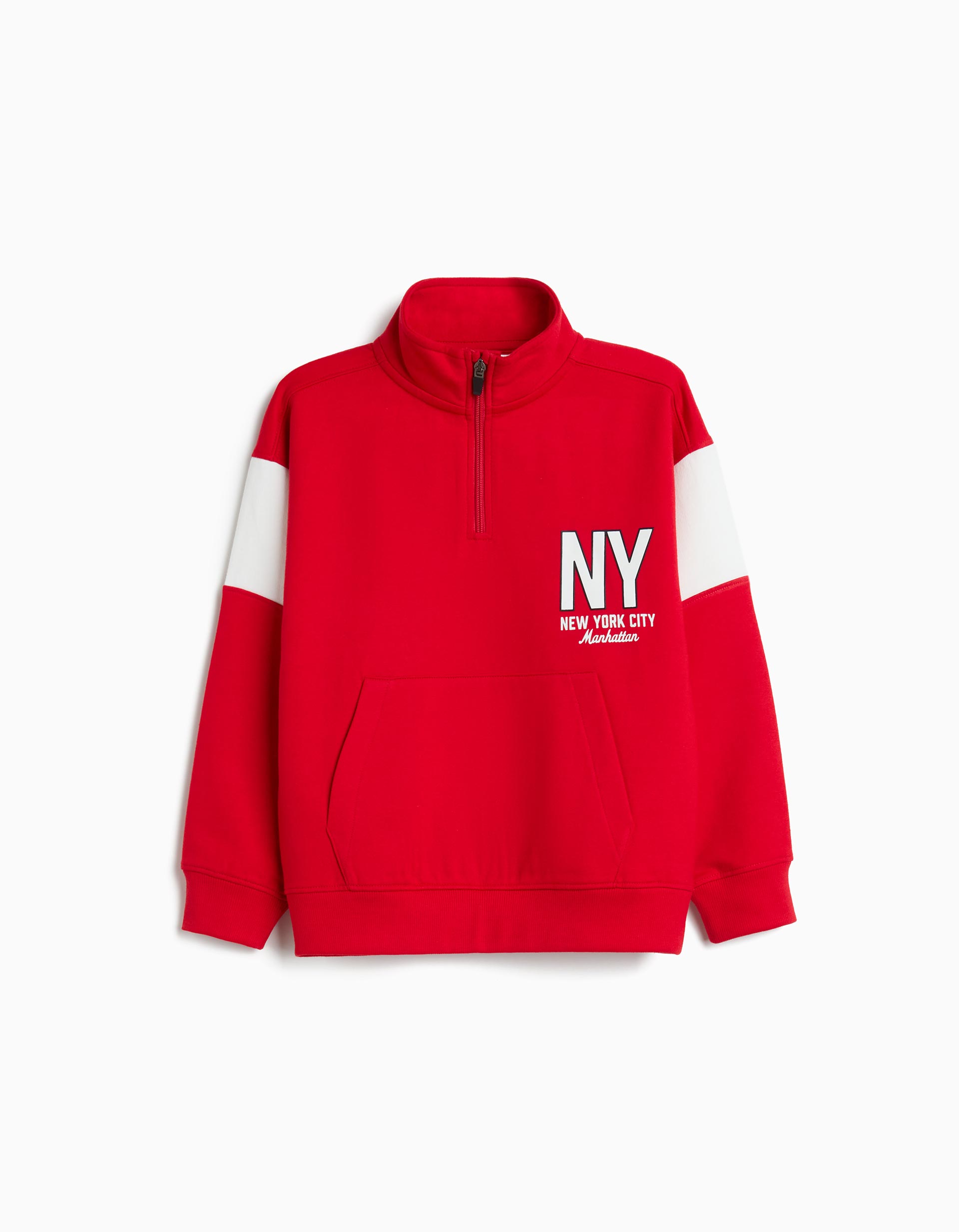 Sweatshirt com Fecho, Menino, Vermelho