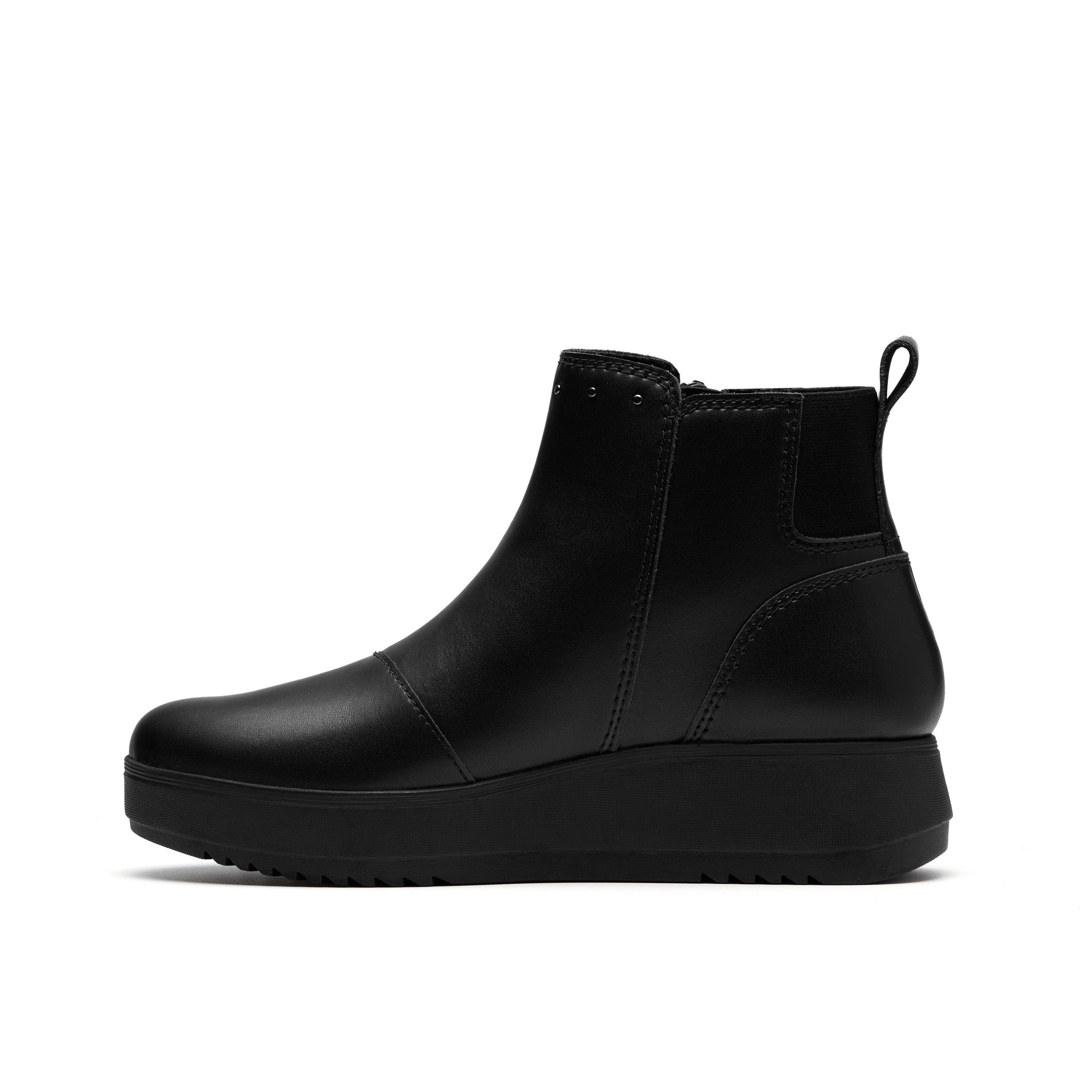 Clarks Zylah Willow Black Leather Ankle Boots