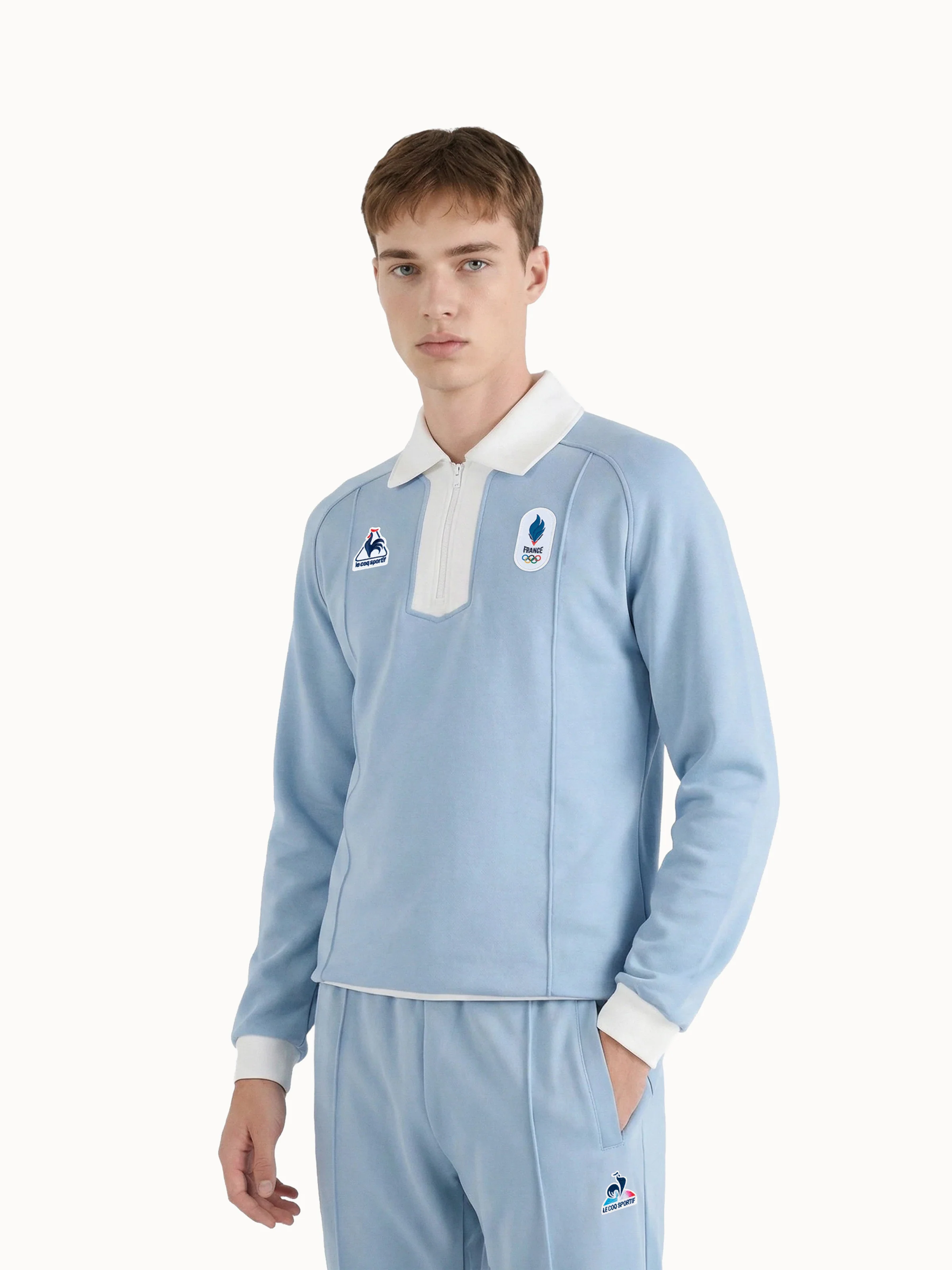 Sweat col zippé contrasté en molleton JO Milano-Cortina
